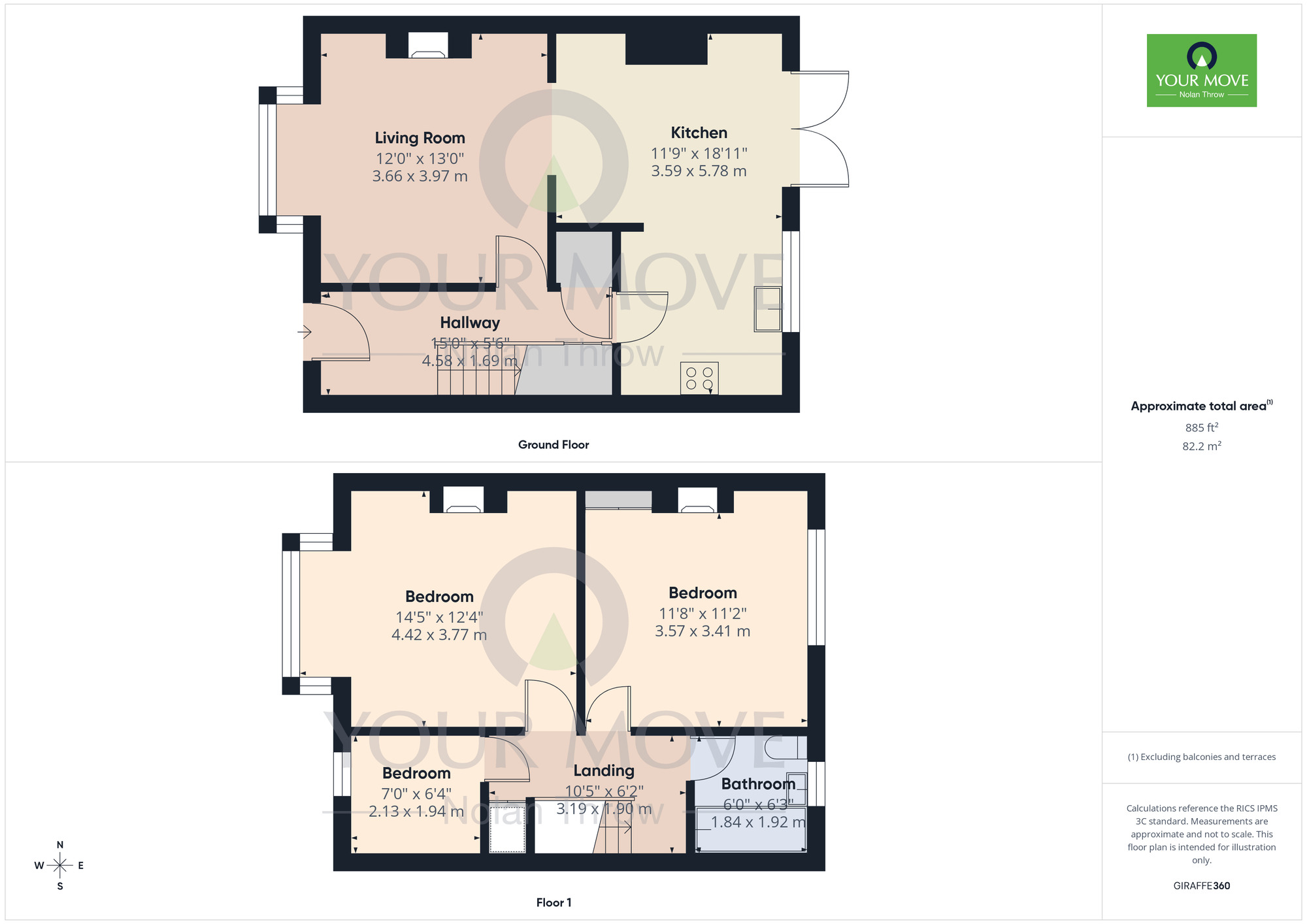 Floorplan of 3 bedroom Mid Terrace House to rent, Beech Avenue, Abington, Northampton, NN3