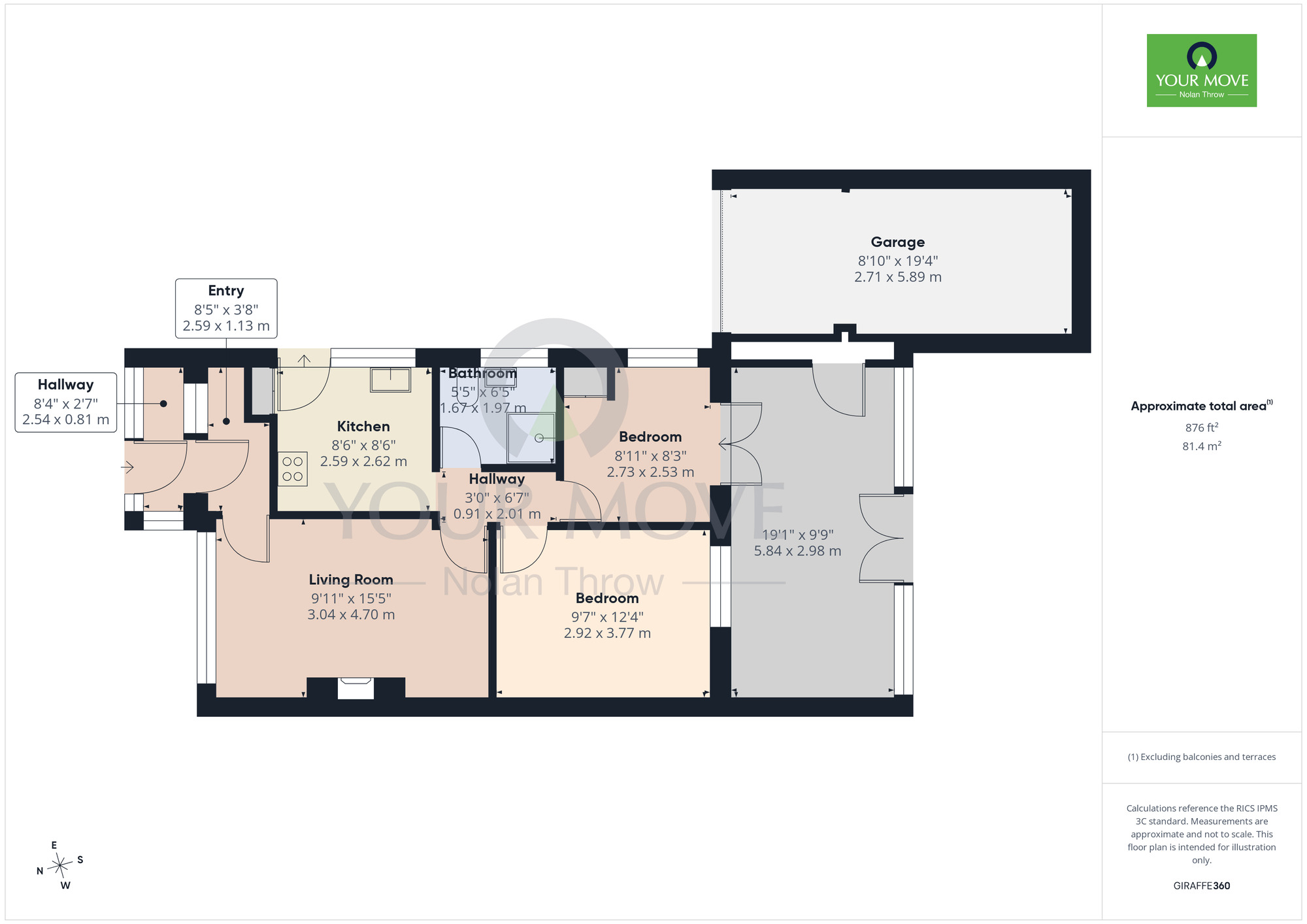 Floorplan of 2 bedroom Semi Detached Bungalow for sale, Oakham Close, Northampton, NN3