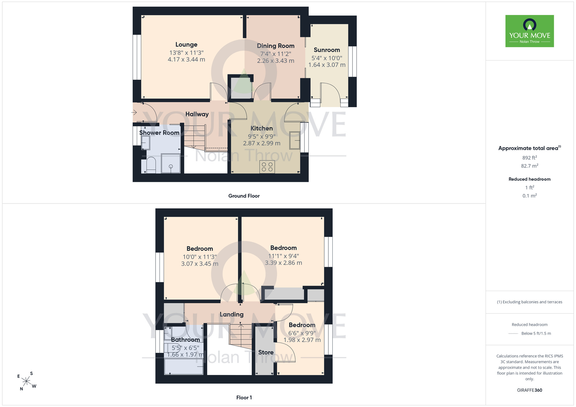Floorplan of 3 bedroom End Terrace House for sale, Far Meadow Court, Thorplands, Northampton, NN3