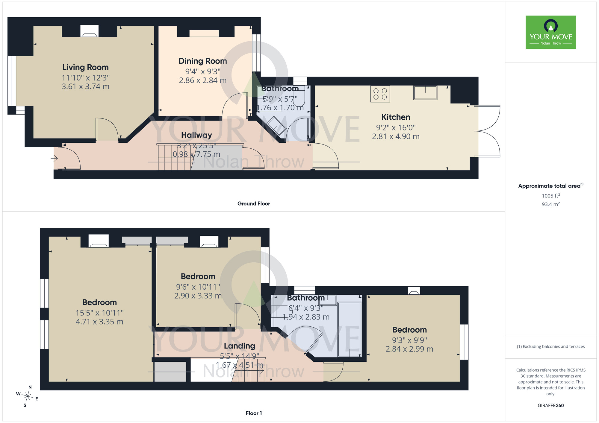 Floorplan of 3 bedroom Mid Terrace House to rent, Thursby Road, Abington, Northampton, Northamptonshire, NN1