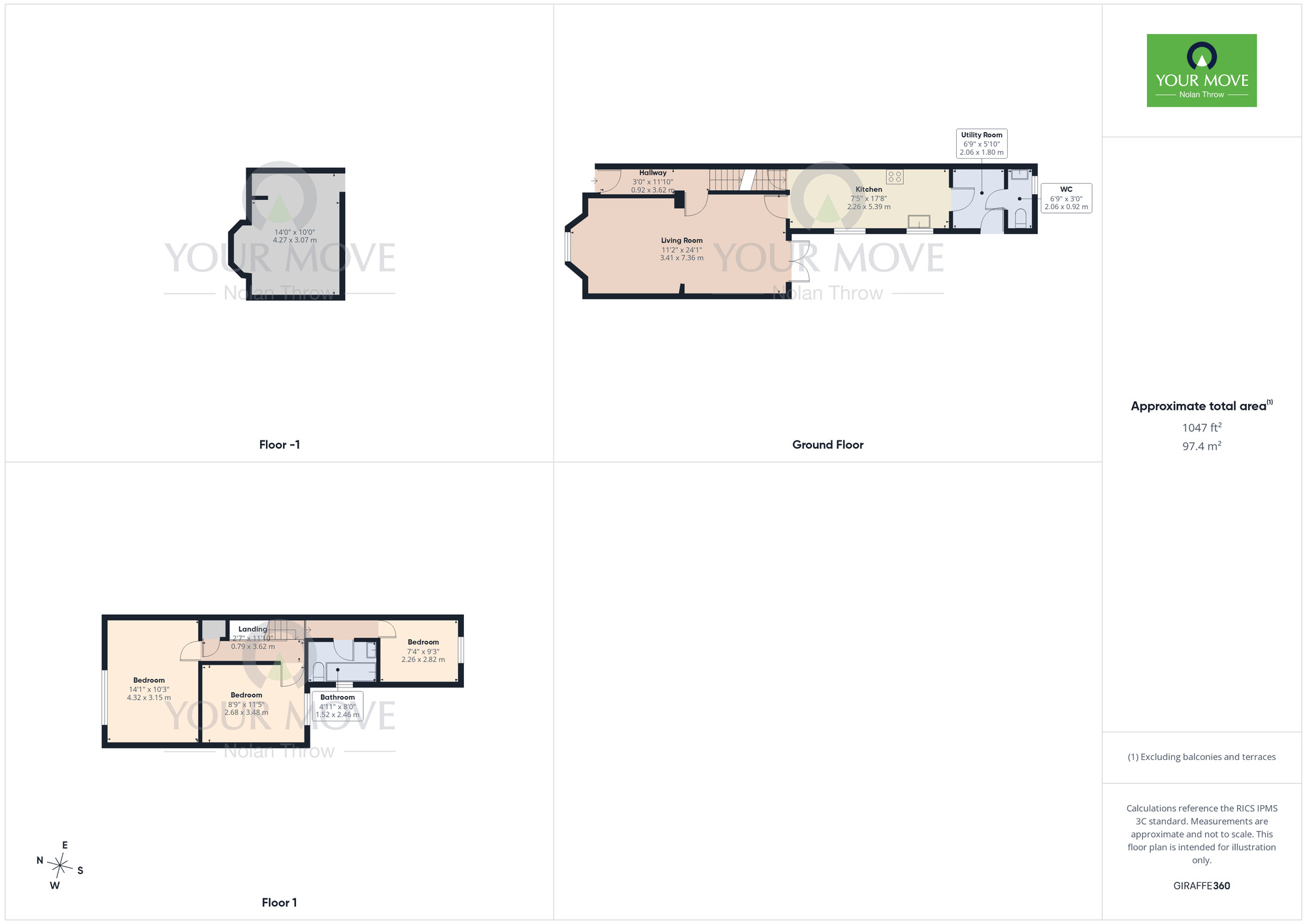 Floorplan of 3 bedroom Mid Terrace House for sale, Turner Street, Northampton, Northamptonshire, NN1