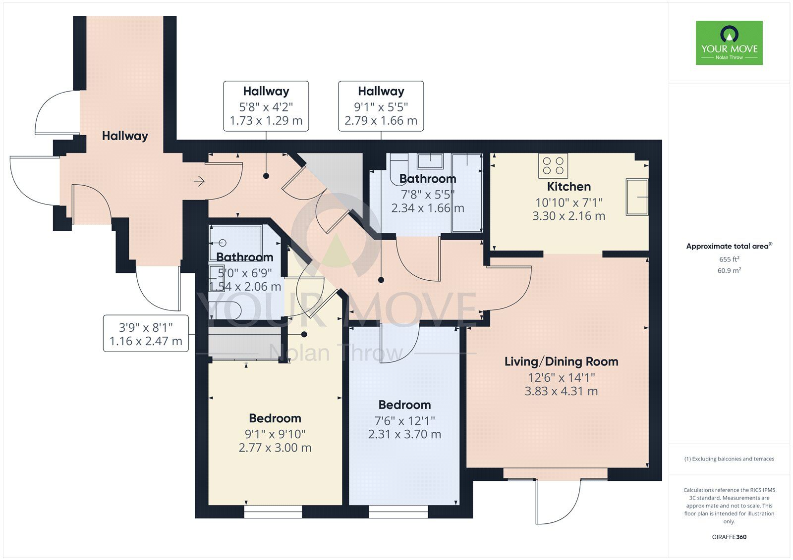 Floorplan of 2 bedroom Flat to rent, Stimpson Avenue, Northampton, Northamptonshire, NN1