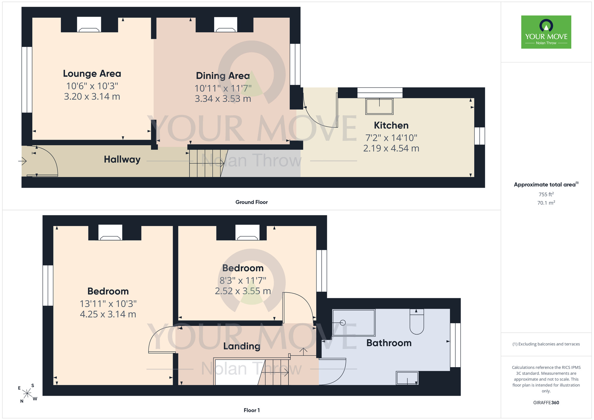 Floorplan of 2 bedroom Mid Terrace House for sale, Byron Street, Poets Corner, Northampton, NN2