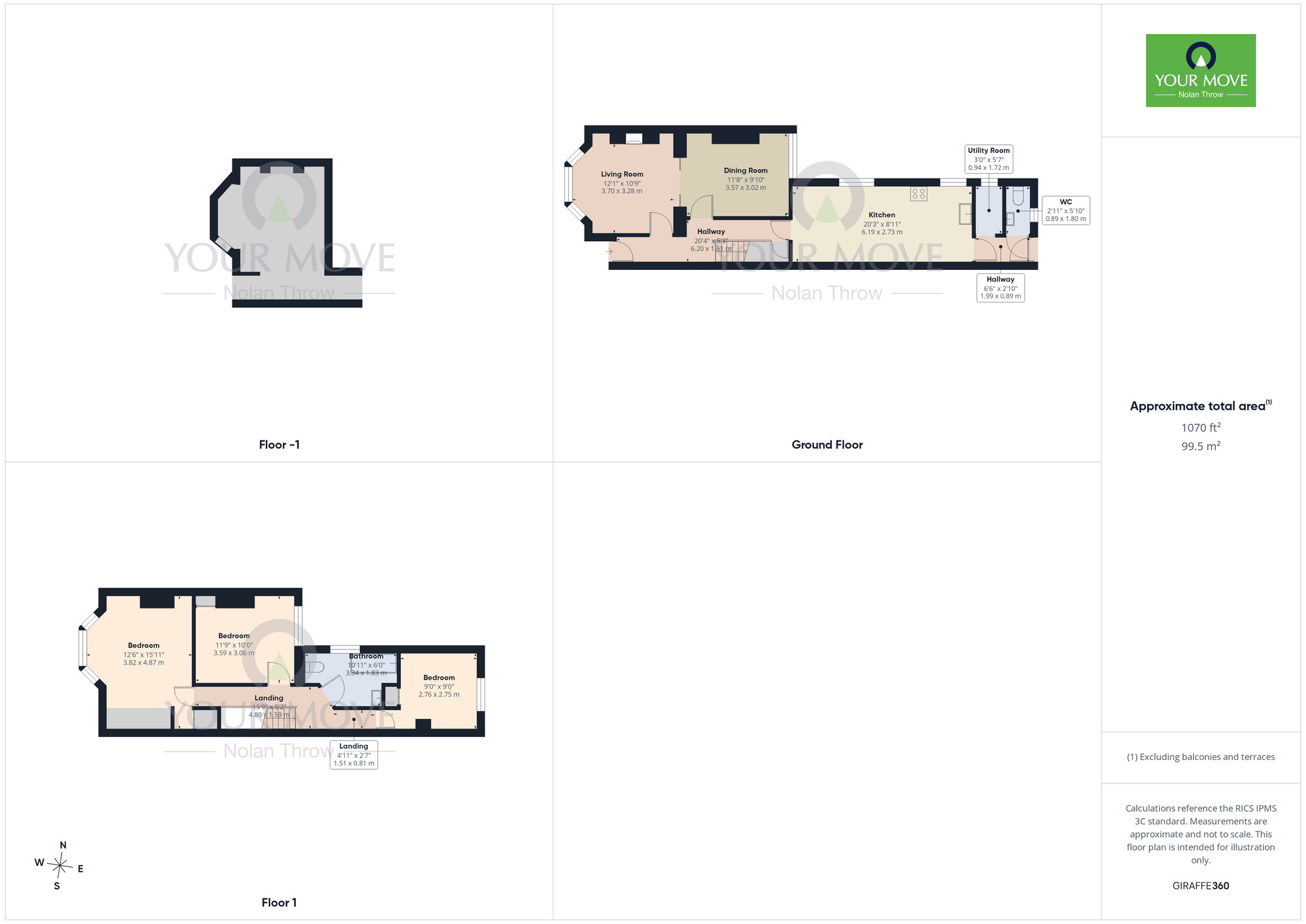 Floorplan of 3 bedroom Mid Terrace House to rent, Bostock Avenue, Northampton, Northamptonshire, NN1