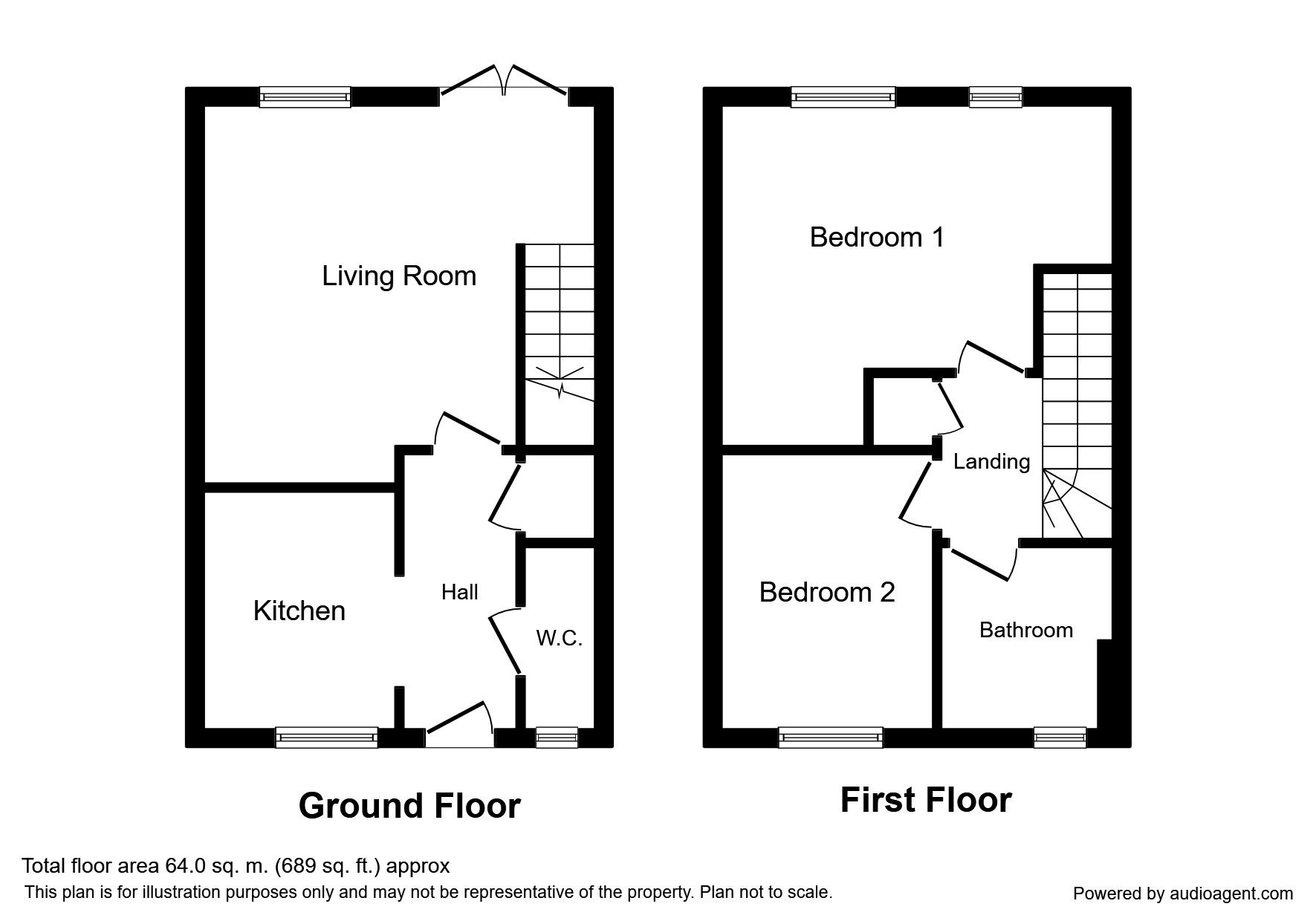 Floorplan of 2 bedroom Mid Terrace House to rent, Foal Close, Andover, Hampshire, SP11