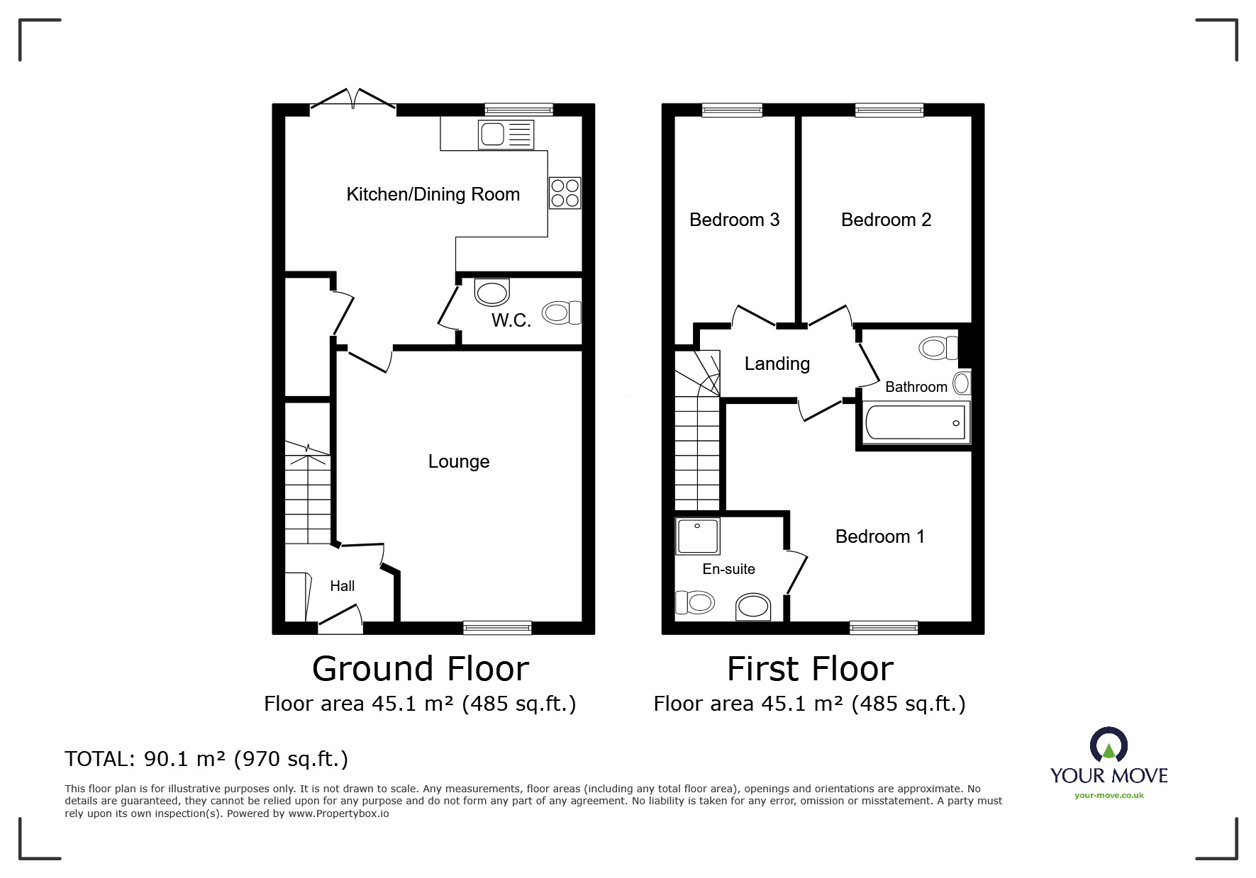 Floorplan of 3 bedroom Semi Detached House for sale, Cashmere Drive, Andover, SP11