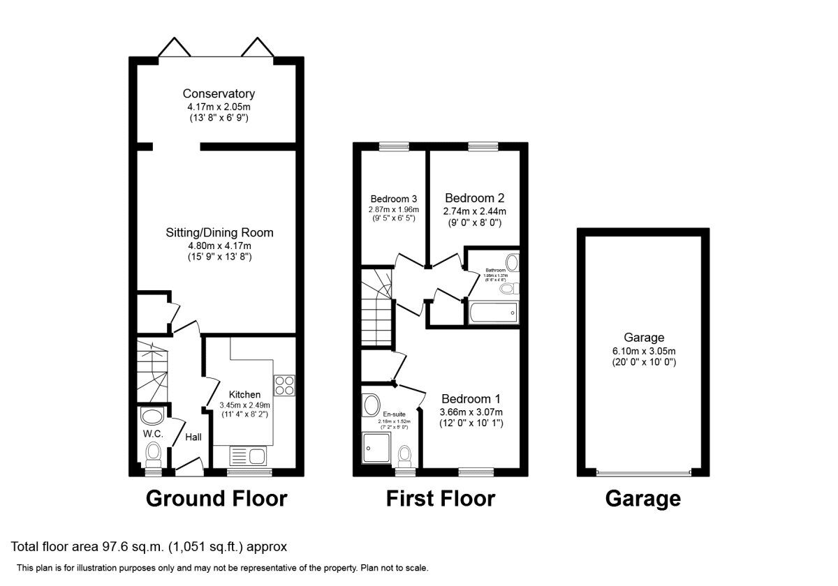 Floorplan of 3 bedroom Mid Terrace House to rent, Picket Twenty Way, Andover, Hampshire, SP11