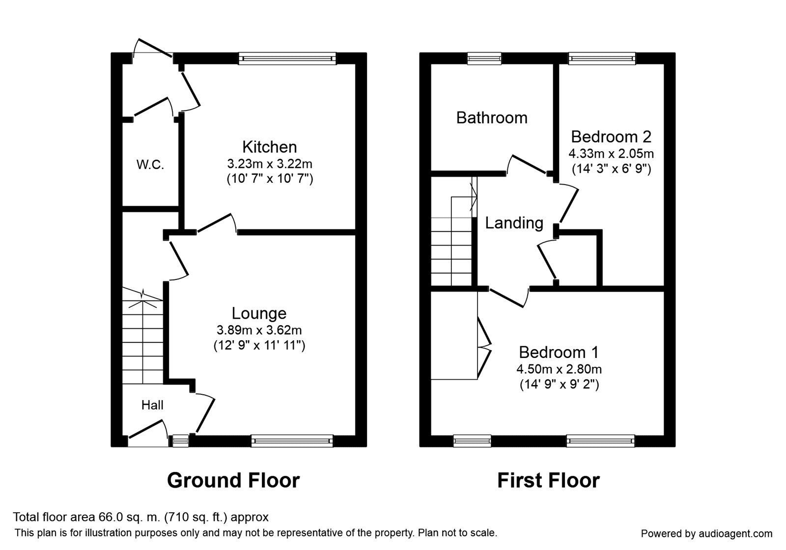 Floorplan of 2 bedroom Mid Terrace House for sale, Crondall Terrace, Basingstoke, Hampshire, RG24