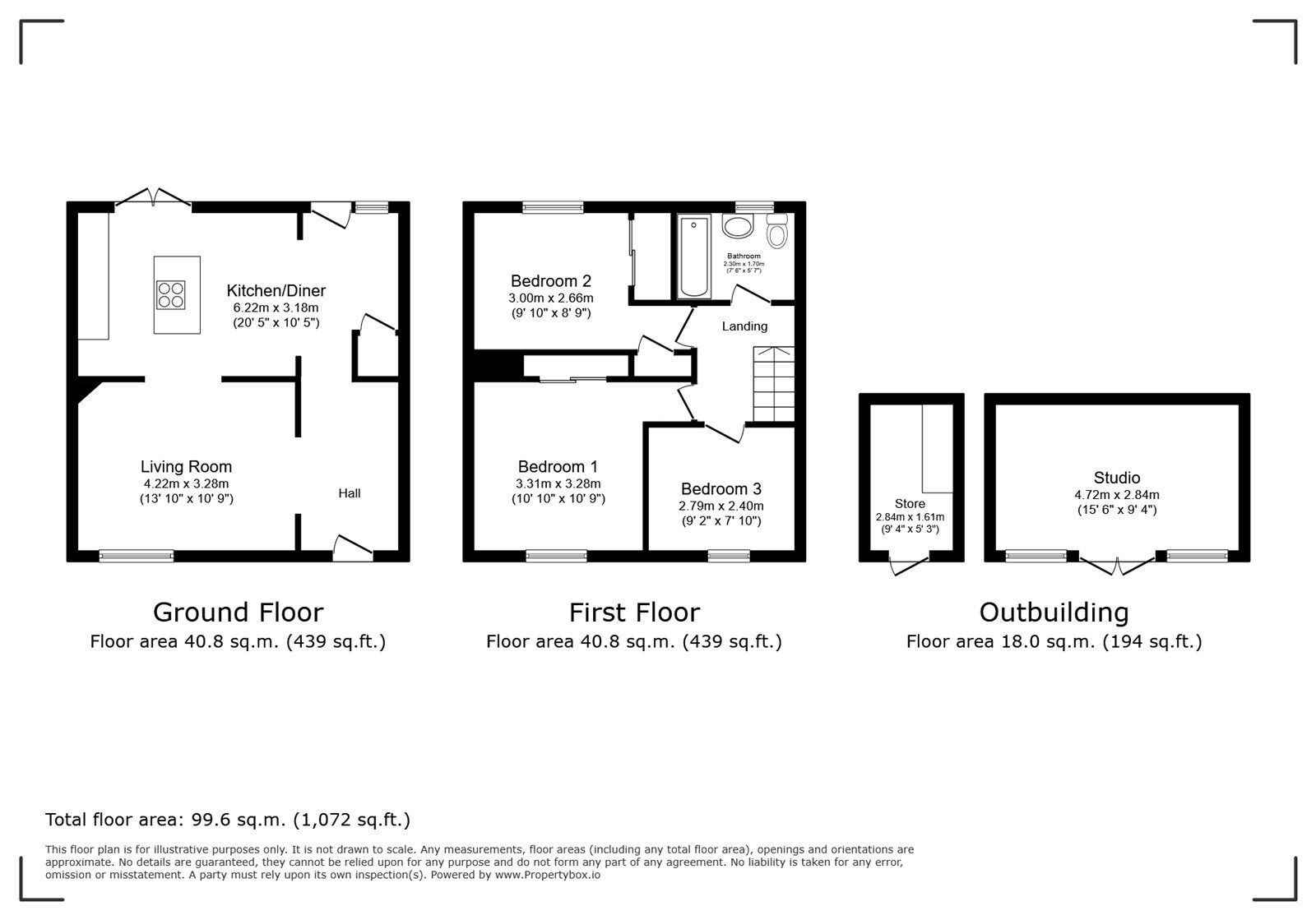 Floorplan of 3 bedroom Mid Terrace House for sale, The Knapp Close, Collingbourne Ducis, Wiltshire, SN8