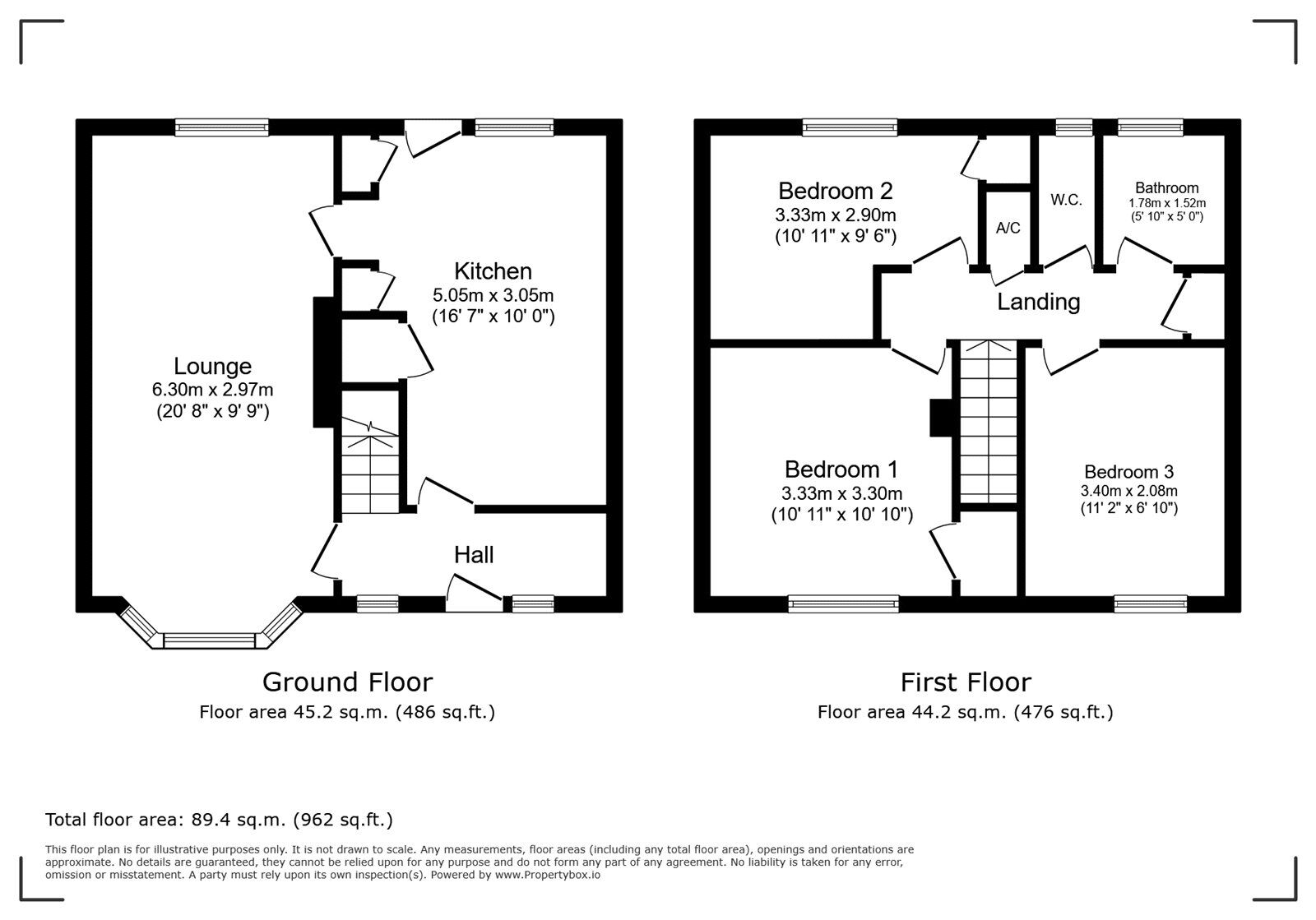 Floorplan of 3 bedroom Mid Terrace House for sale, Bere Hill Crescent, Andover, Hampshire, SP10