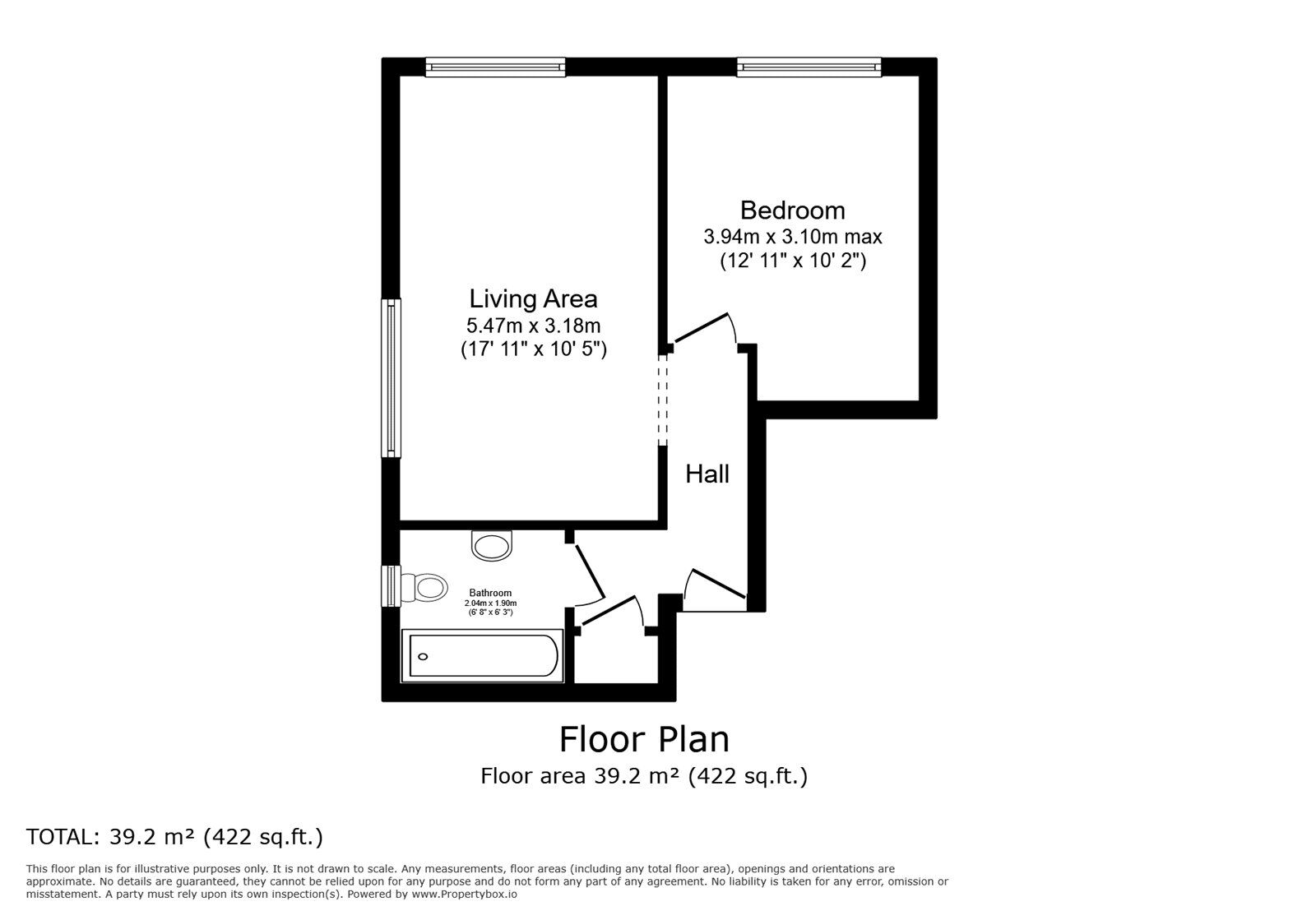 Floorplan of 1 bedroom  Flat for sale, Brinklow Close, Andover, Hampshire, SP10