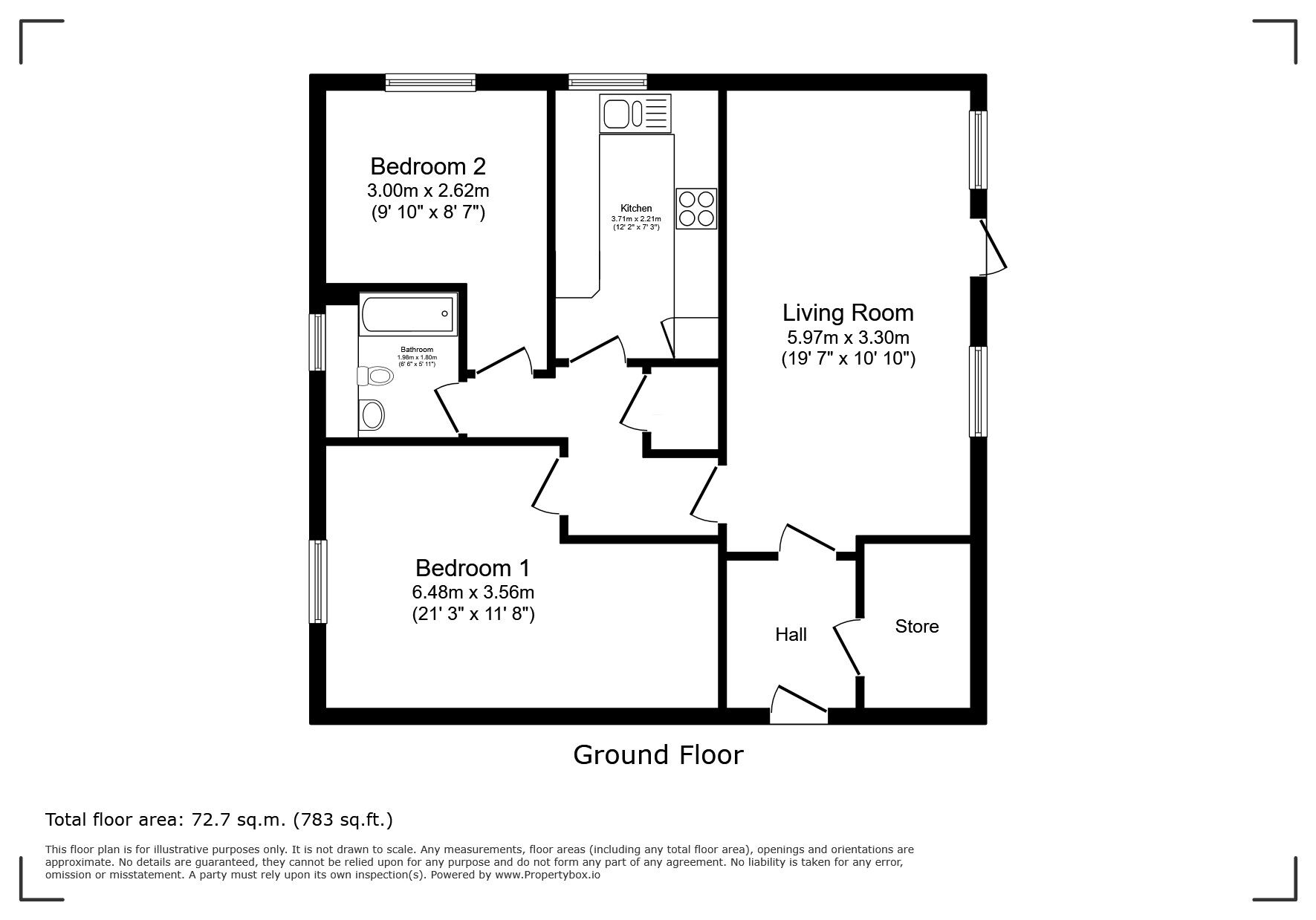 Floorplan of 2 bedroom Flat for sale, Grafton House, Western Road, Hampshire,, SP10