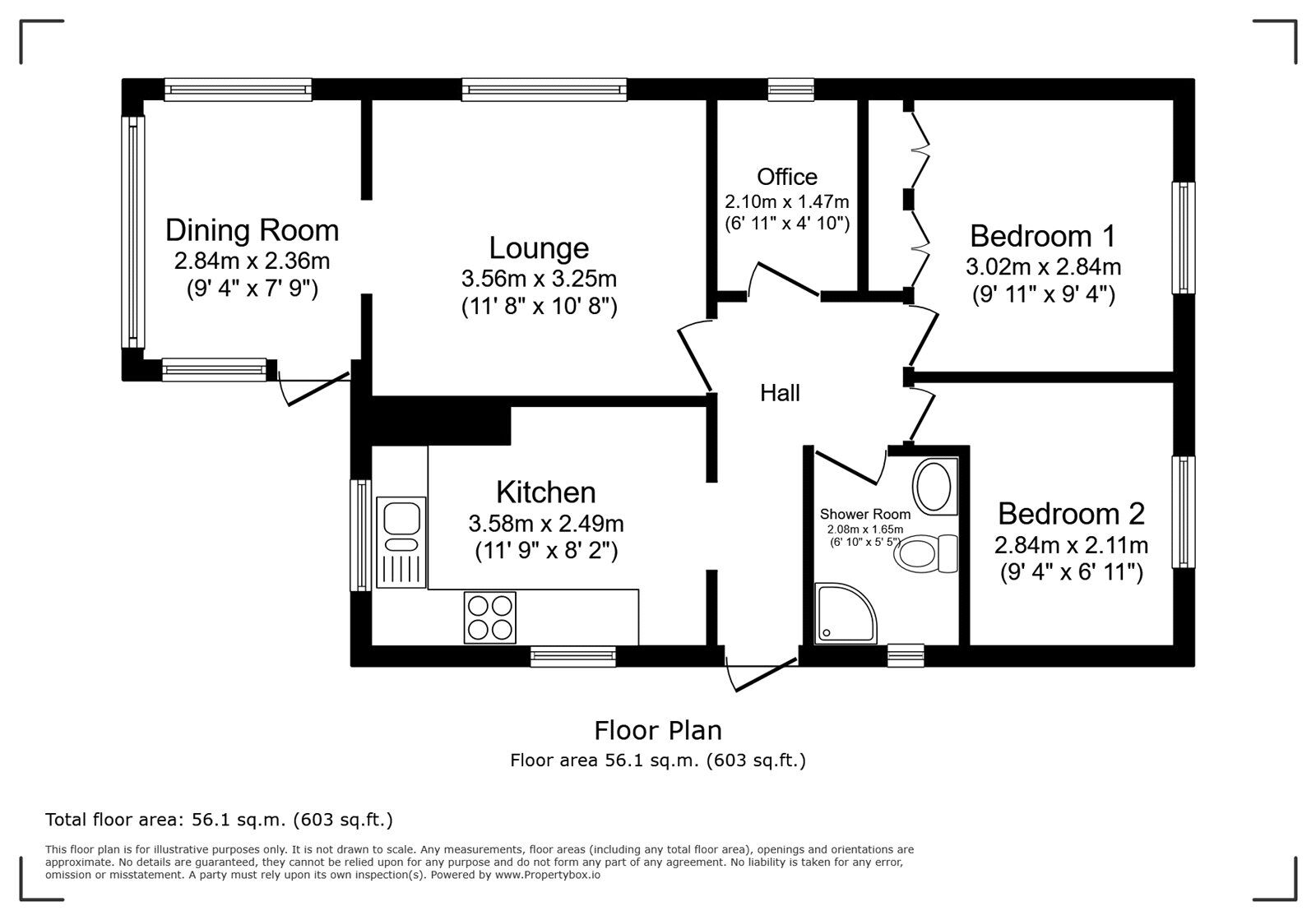 Floorplan of 2 bedroom Detached Property for sale, Wiremead Lane, East Cholderton, Hampshire, SP11
