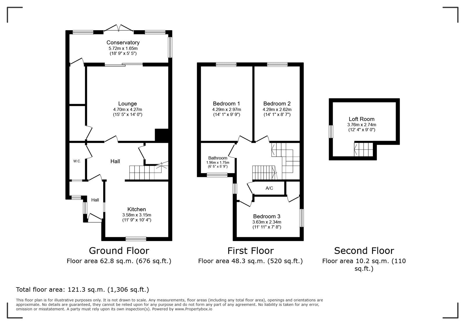 Floorplan of 3 bedroom End Terrace House for sale, Florence Court, Andover, Hampshire, SP10
