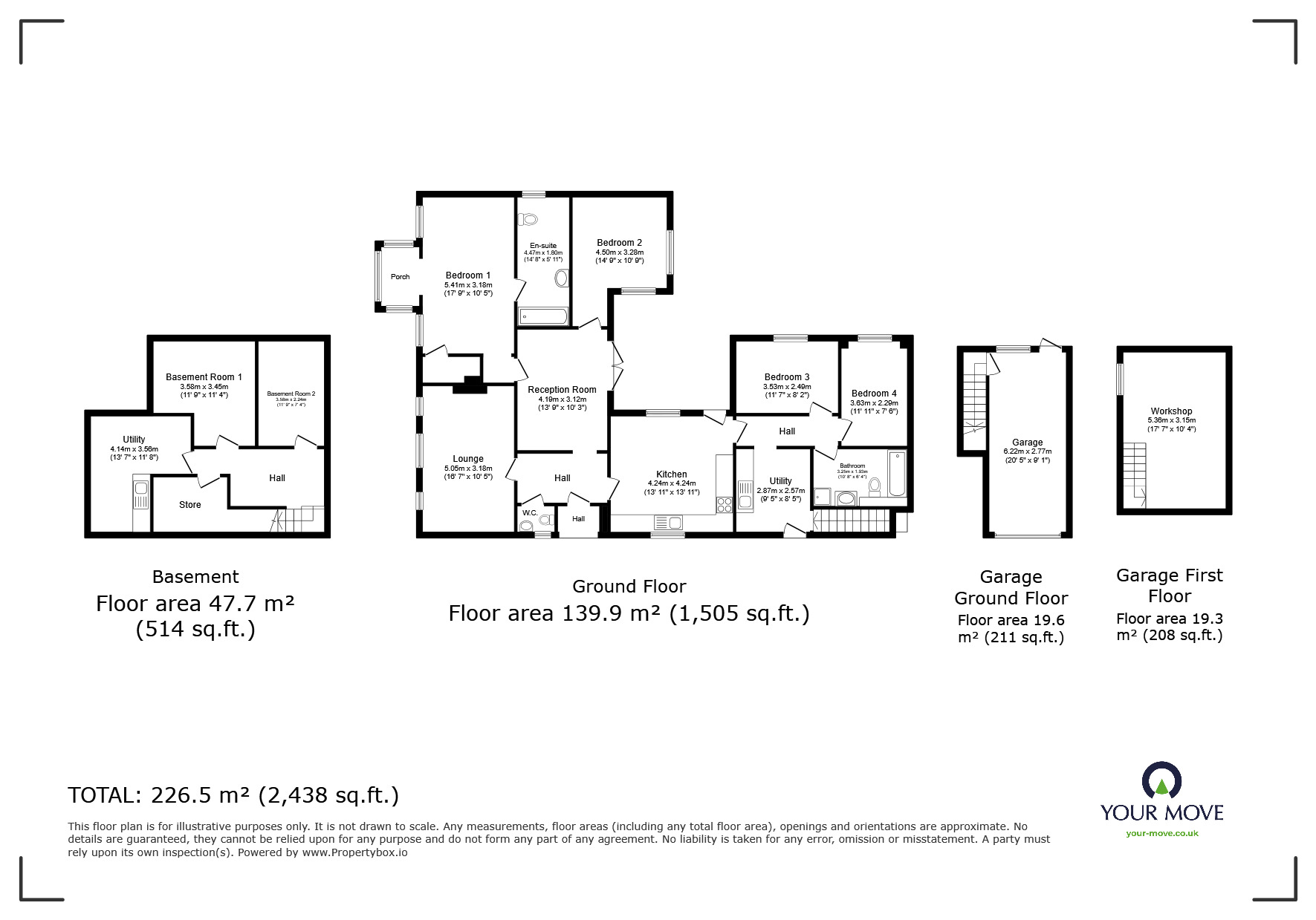 Floorplan of 4 bedroom Detached House for sale, Cholderton, Salisbury, Wiltshire, SP4