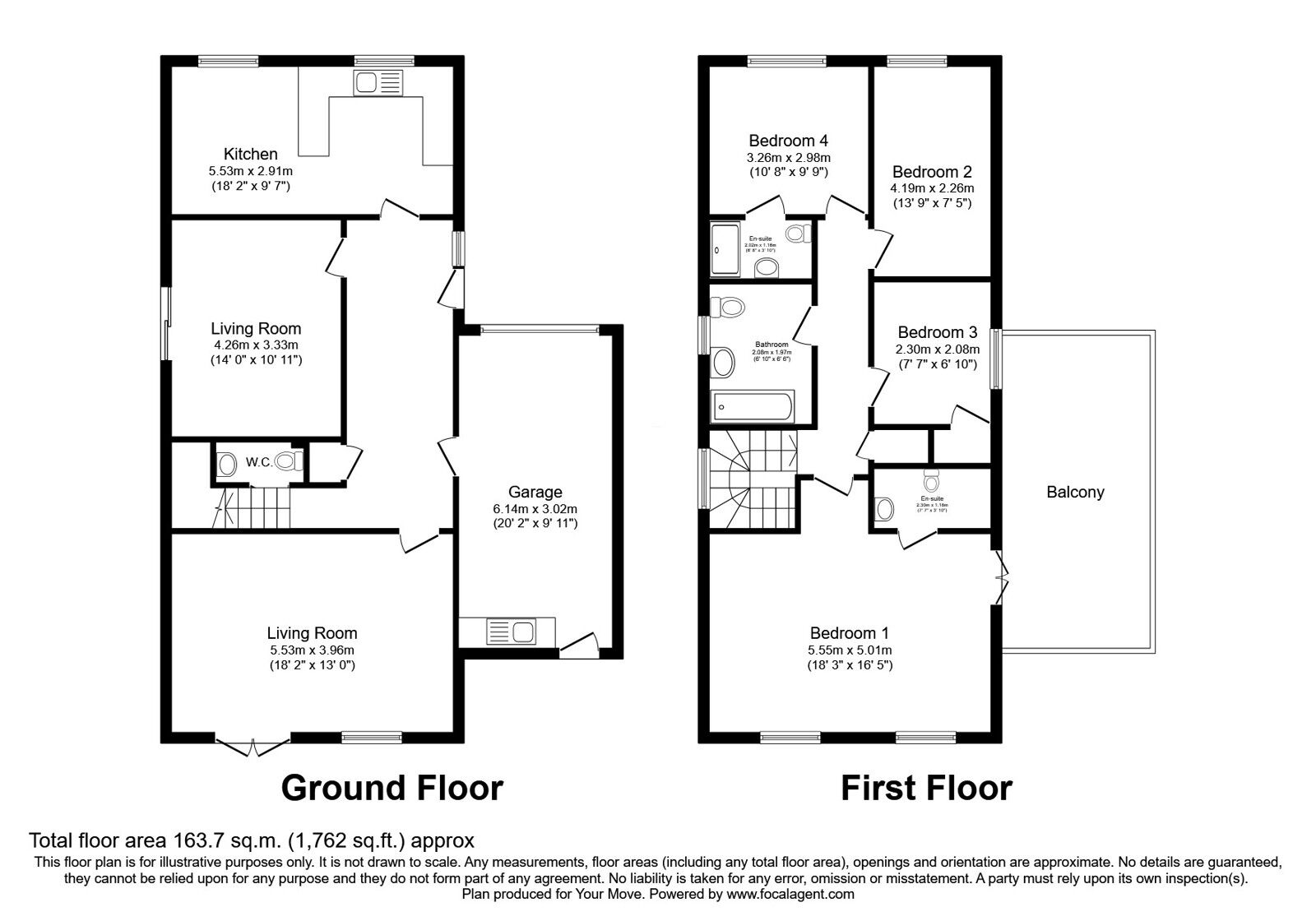 Floorplan of 4 bedroom Detached House for sale, Woodpecker Way, Picket Piece, Hampshire, SP11