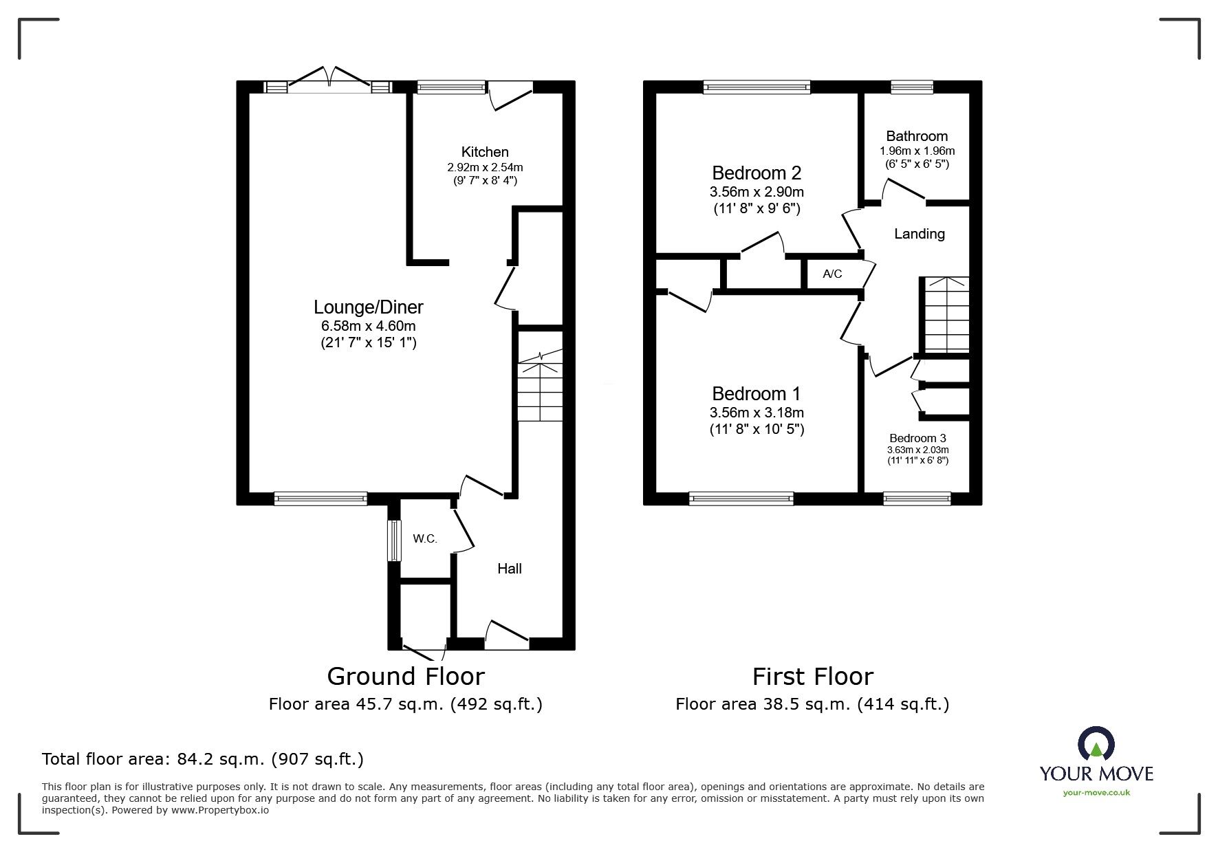 Floorplan of 3 bedroom Mid Terrace House for sale, Caesar Close, Hampshire, SP10