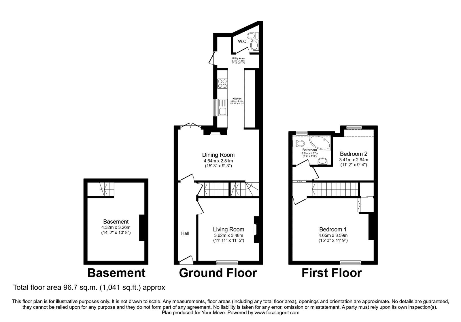 Floorplan of 2 bedroom End Terrace House for sale, Newbury Street, Whitchurch, Hampshire, RG28