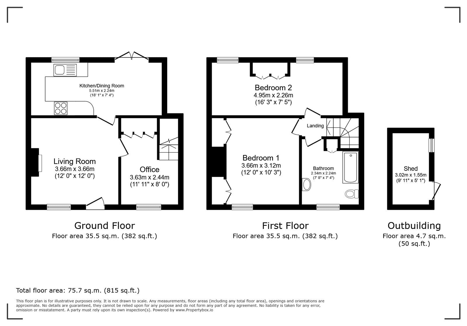 Floorplan of 2 bedroom Mid Terrace House for sale, The Rank, Weyhill, Hampshire, SP11