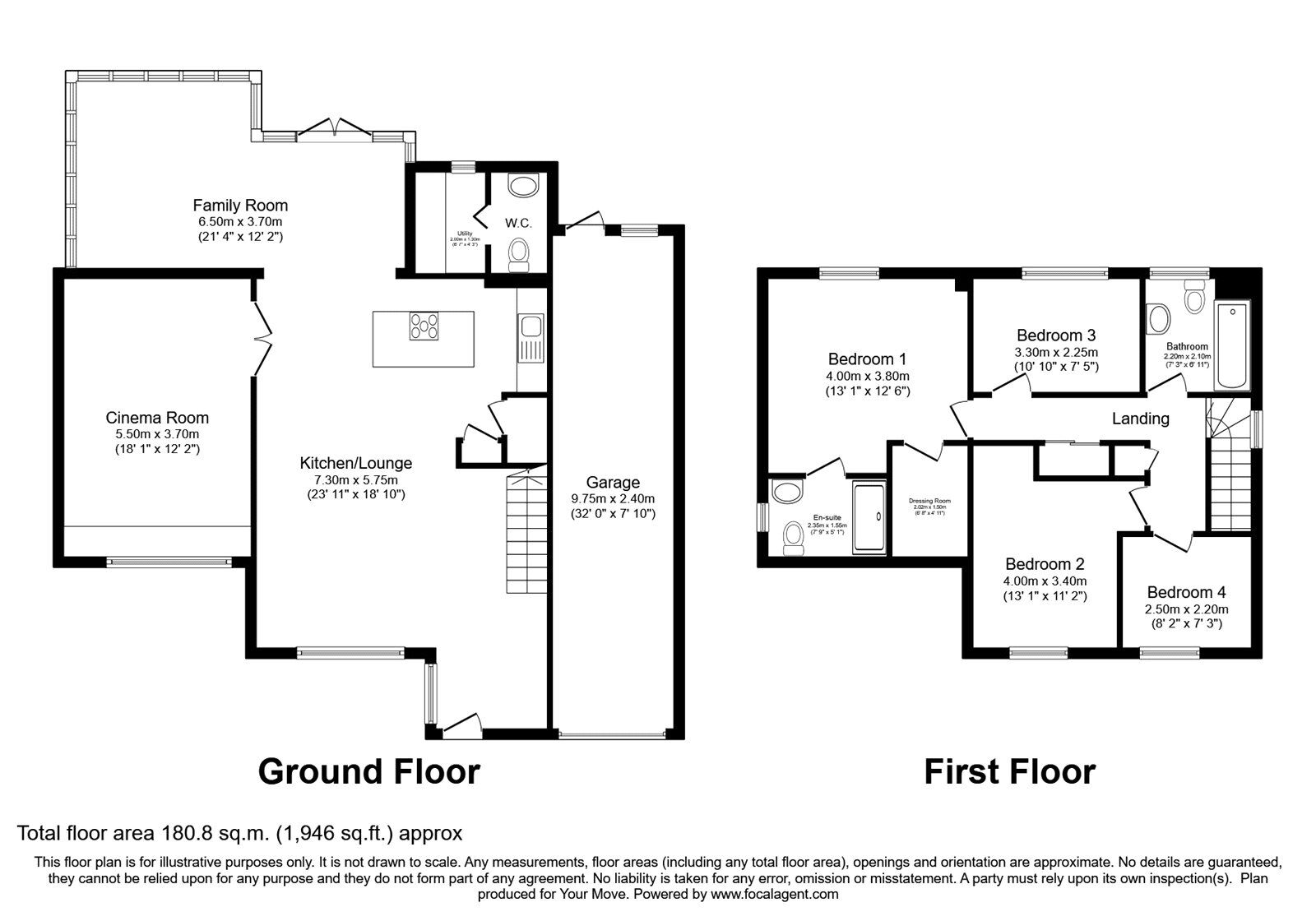 Floorplan of 4 bedroom Link Detached House for sale, Kestrel Road, Basingstoke, Hampshire, RG22