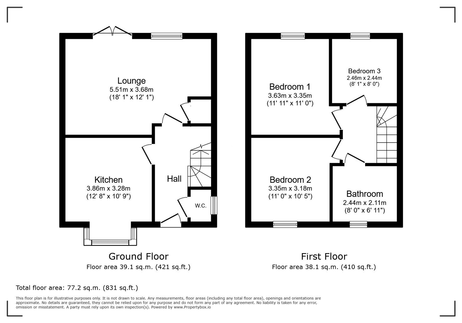 Floorplan of 3 bedroom Semi Detached House for sale, Brinklow Close, Andover, Hampshire, SP10