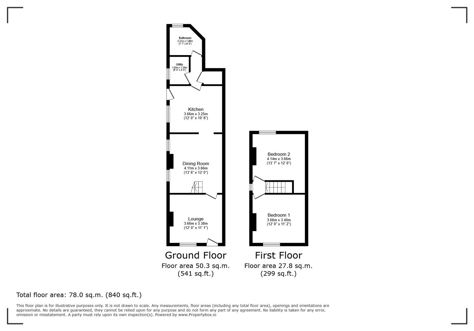 Floorplan of 2 bedroom Semi Detached House for sale, London Road, Andover, Hampshire, SP10
