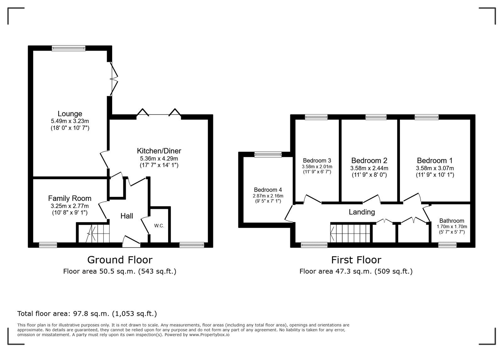 Floorplan of 4 bedroom End Terrace House for sale, Jervis Court, Andover, Hampshire, SP10