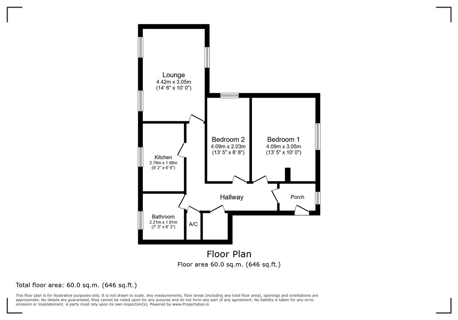 Floorplan of 2 bedroom  Flat for sale, Walled Meadow, Andover, Hampshire, SP10