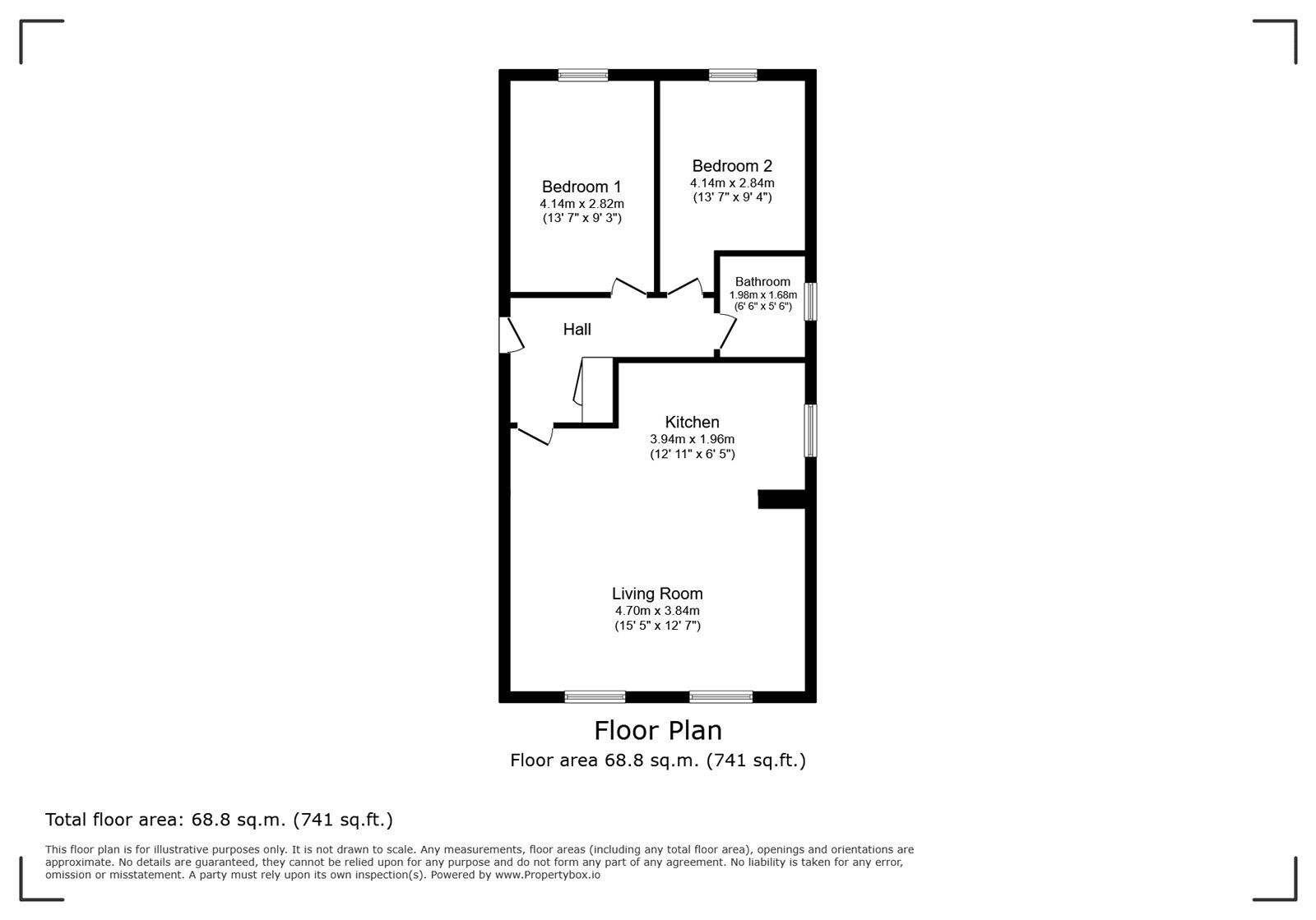 Floorplan of 2 bedroom  Flat to rent, Lynwood Drive, Andover, Hampshire, SP10