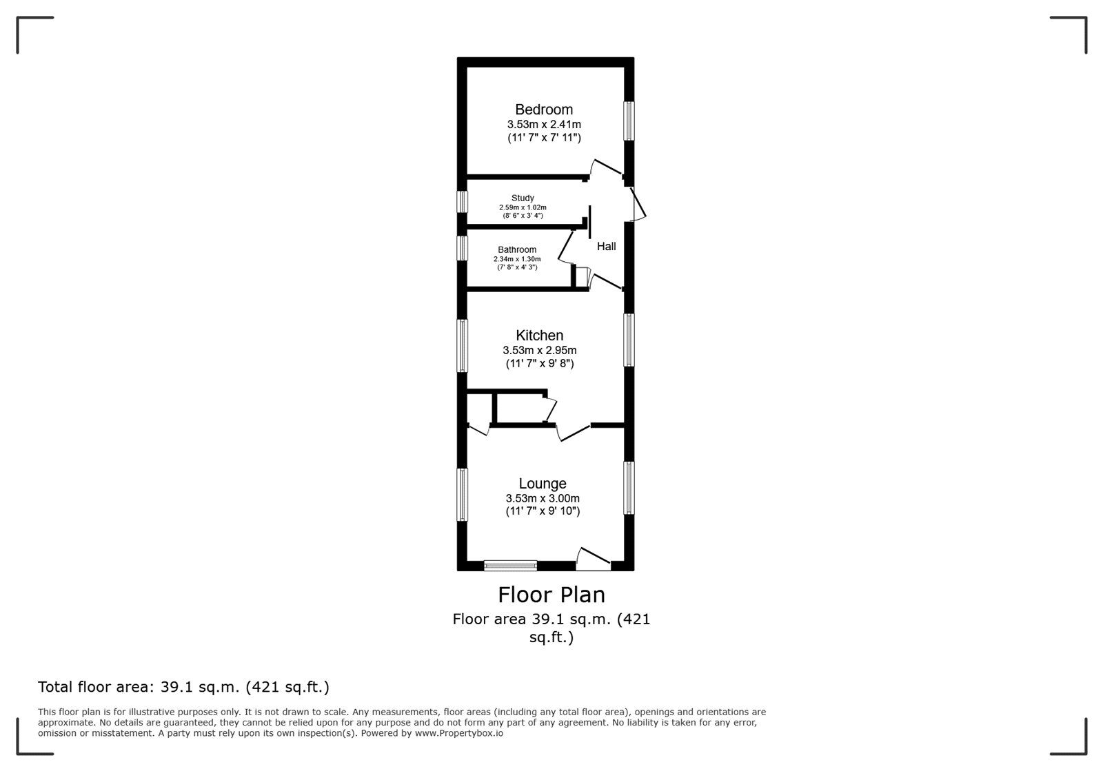 Floorplan of 1 bedroom Detached Property for sale, Harewood Park, Andover Down, Hampshire, SP11