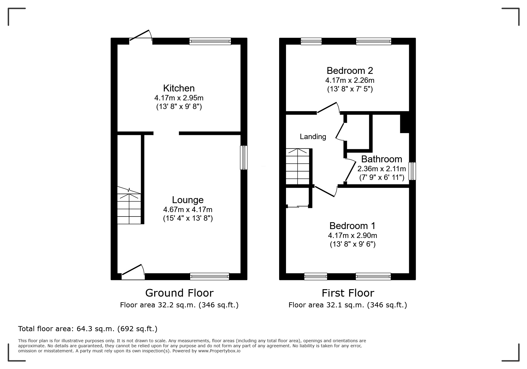 Floorplan of 2 bedroom End Terrace House for sale, Dines Close, Hurstbourne Tarrant, Hampshire, SP11