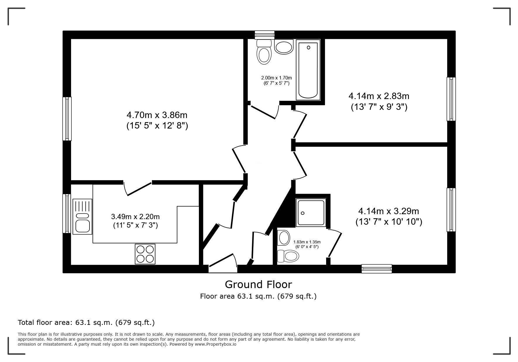 Floorplan of 2 bedroom  Flat for sale, Picket Twenty Way, Andover, Hampshire, SP11