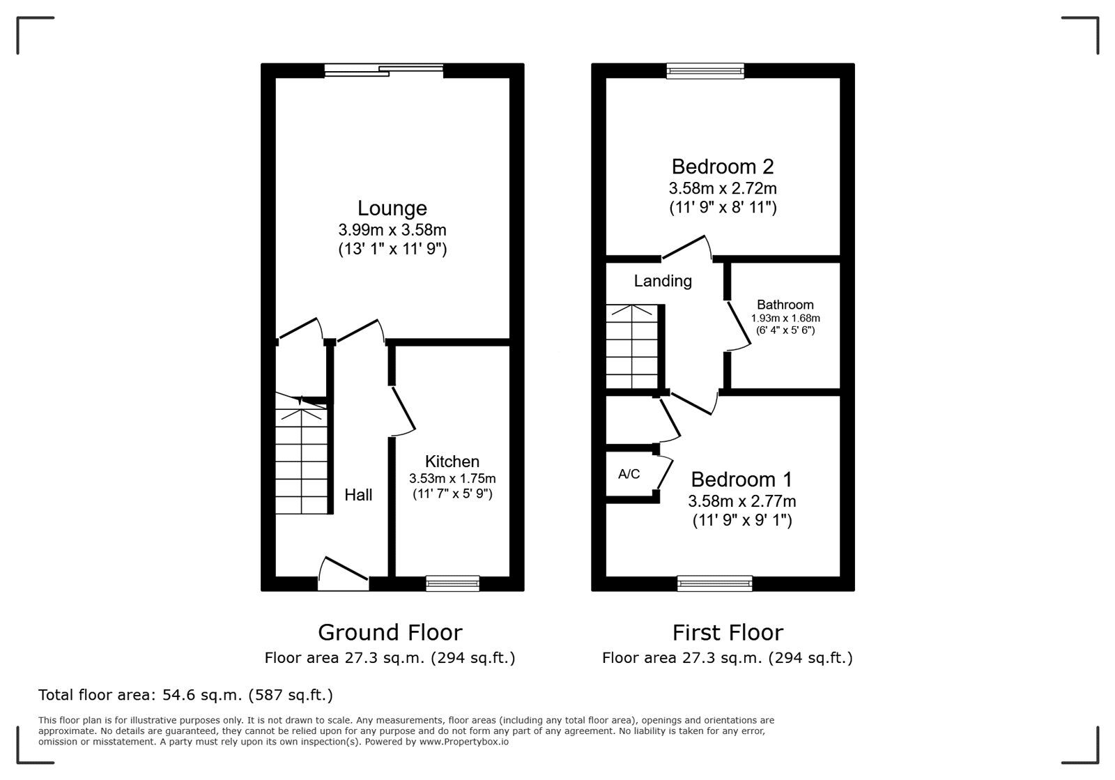Floorplan of 2 bedroom Mid Terrace House for sale, Altona Gardens, Andover, Hampshire, SP10