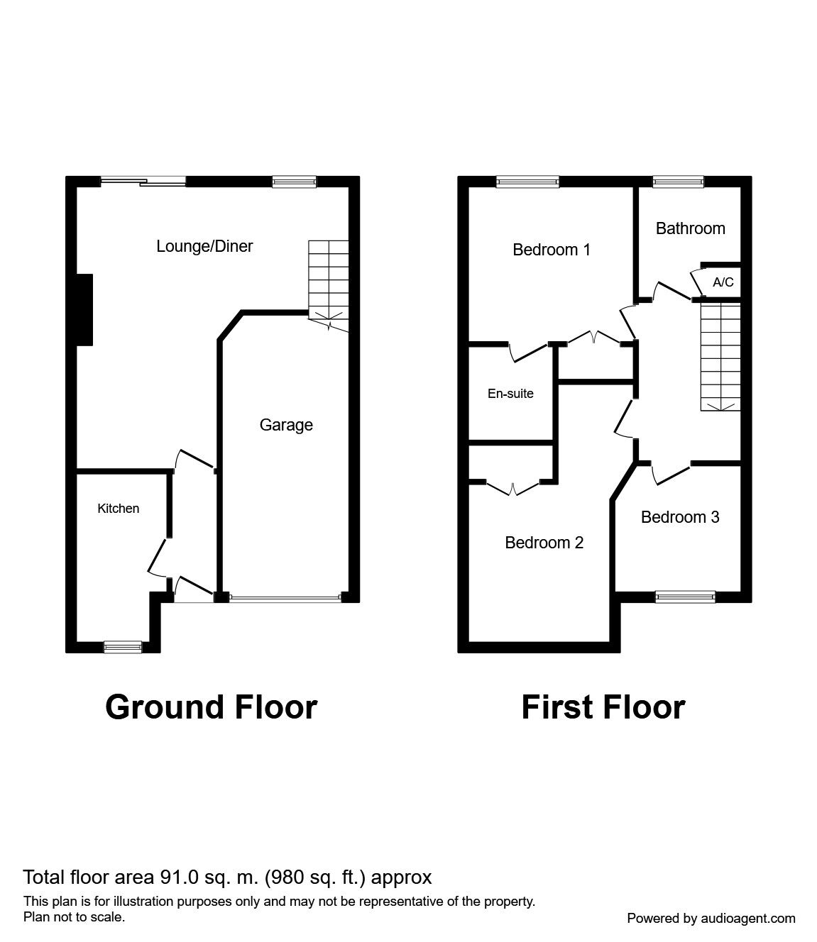 Floorplan of 3 bedroom Mid Terrace House for sale, Flensburg Close, Andover, Hampshire, SP10