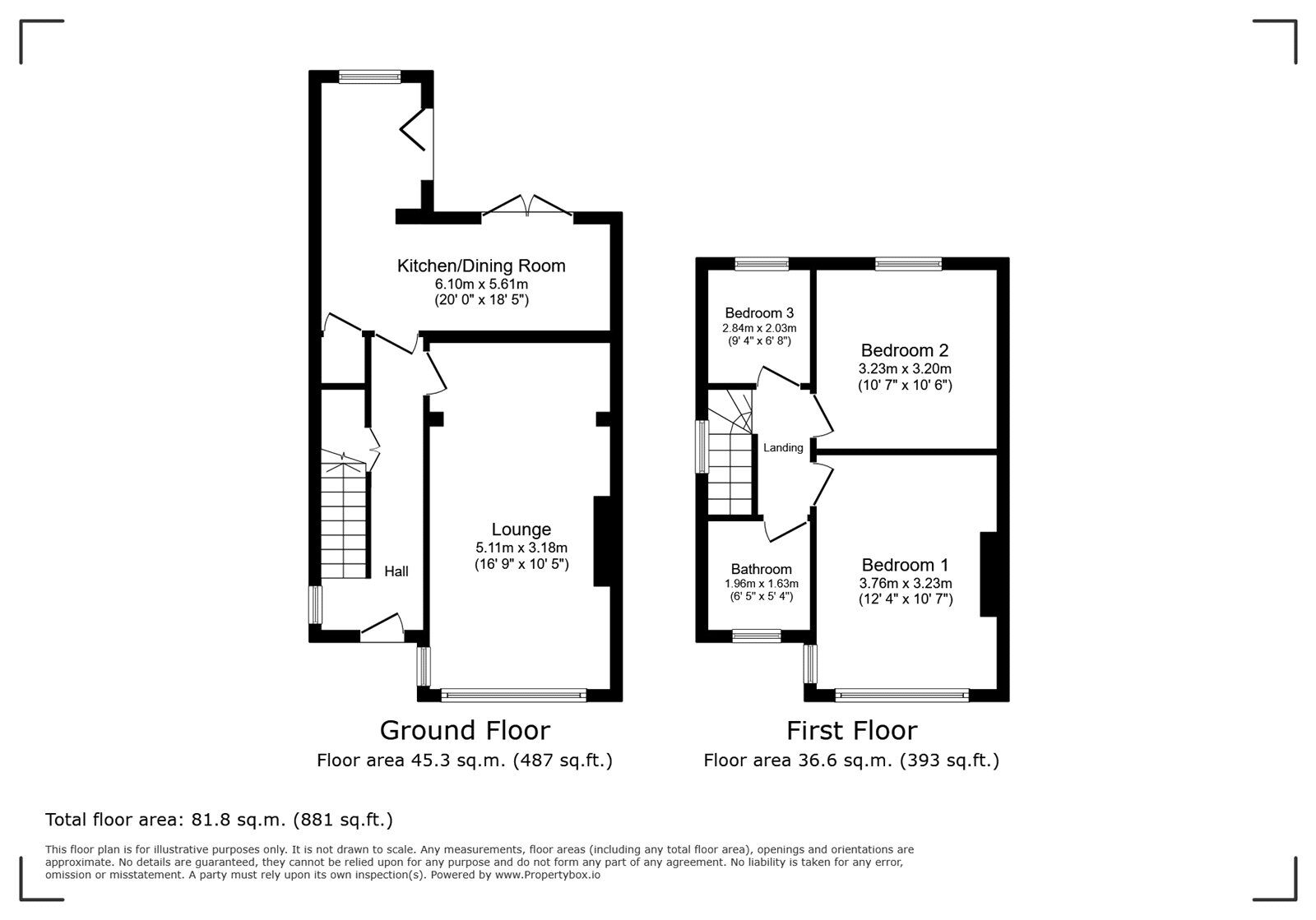 Floorplan of 3 bedroom Semi Detached House for sale, Weyhill Road, Andover, Hampshire, SP10