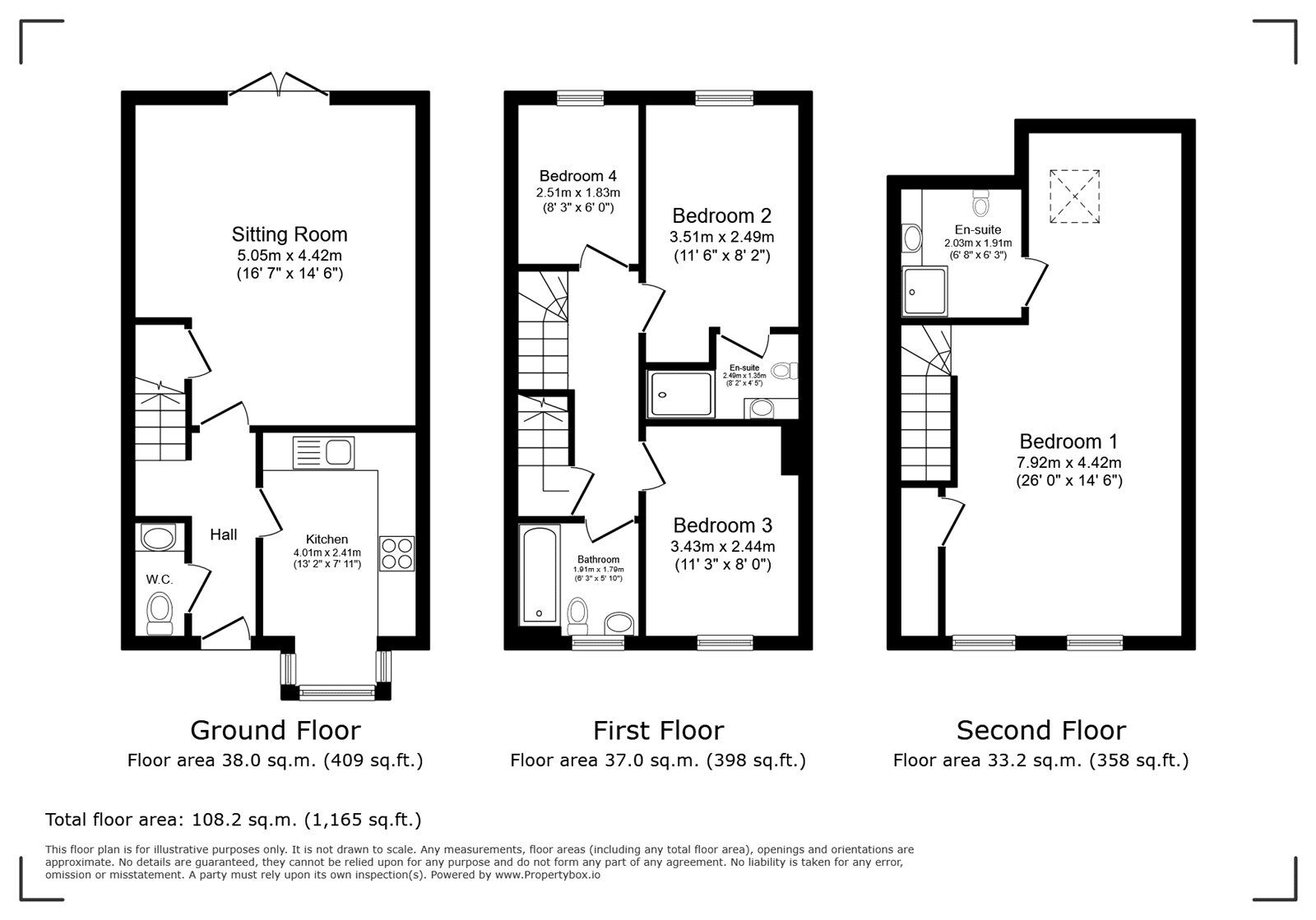 Floorplan of 4 bedroom Semi Detached House for sale, Blunt Road, Beggarwood, Hampshire, RG22