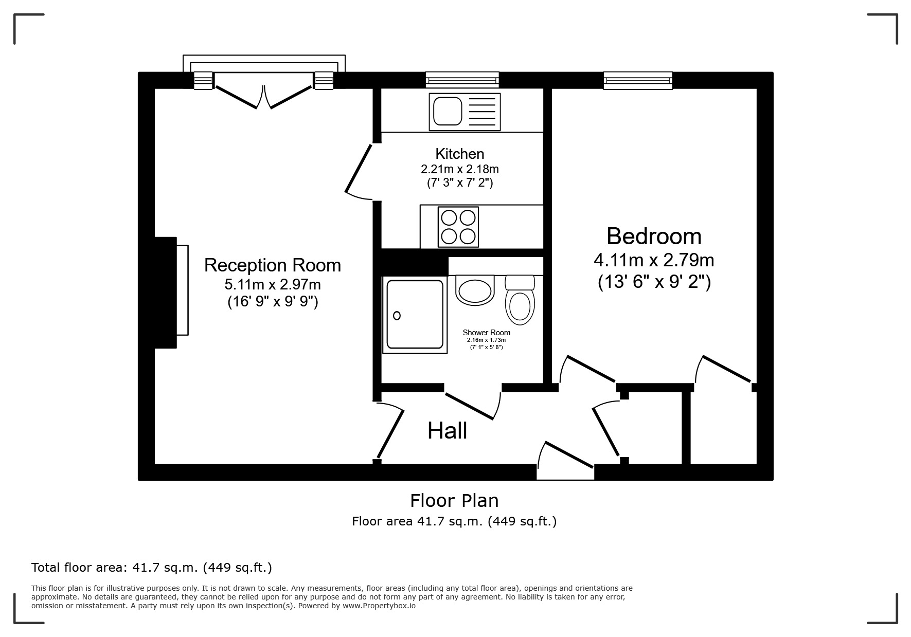 Floorplan of 1 bedroom Flat for sale, Overton, Basingstoke, Hampshire, RG25