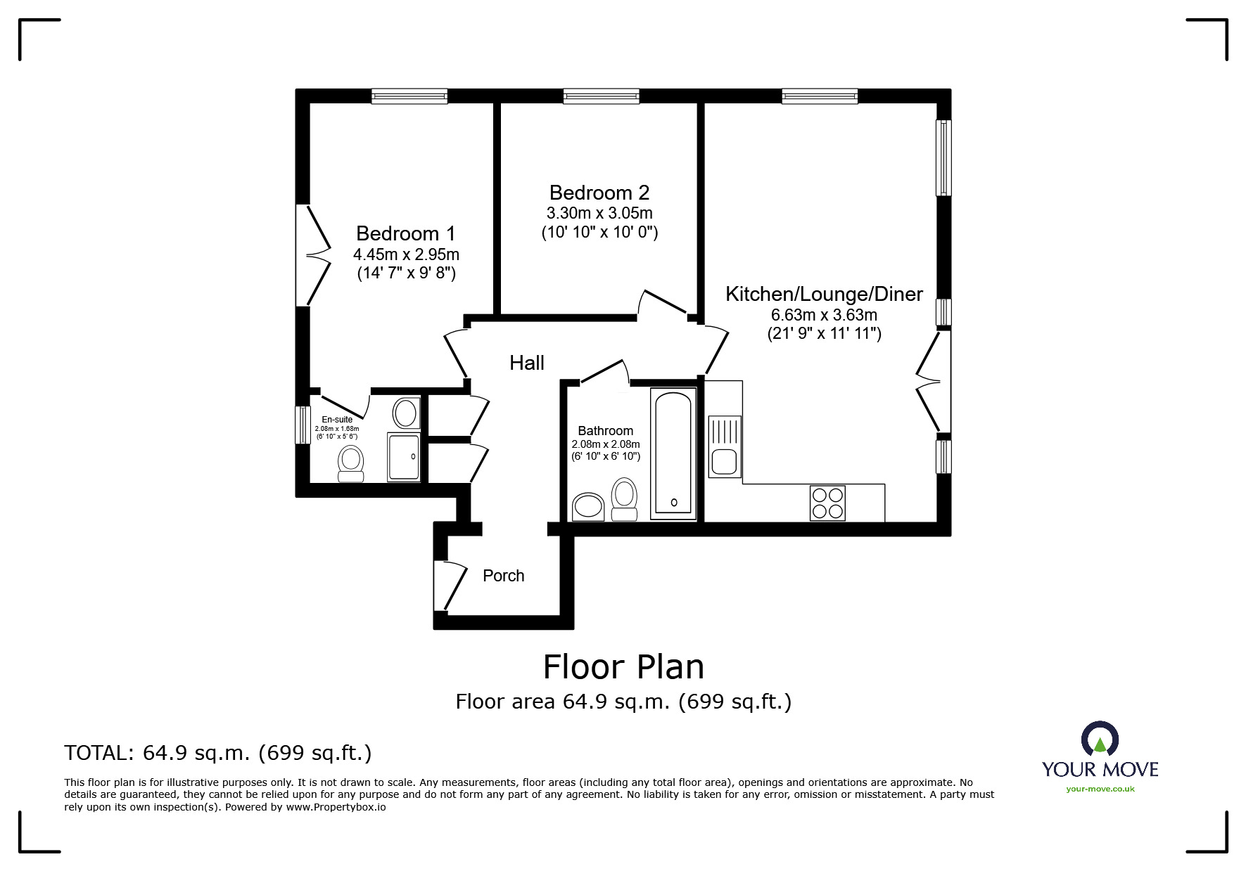 Floorplan of 2 bedroom Flat to rent, Saddle Way, Andover, Hampshire, SP11