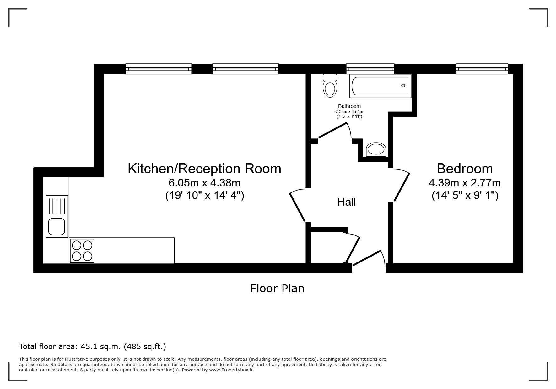 Floorplan of 1 bedroom Flat for sale, New Street, Basingstoke, Hampshire, RG21