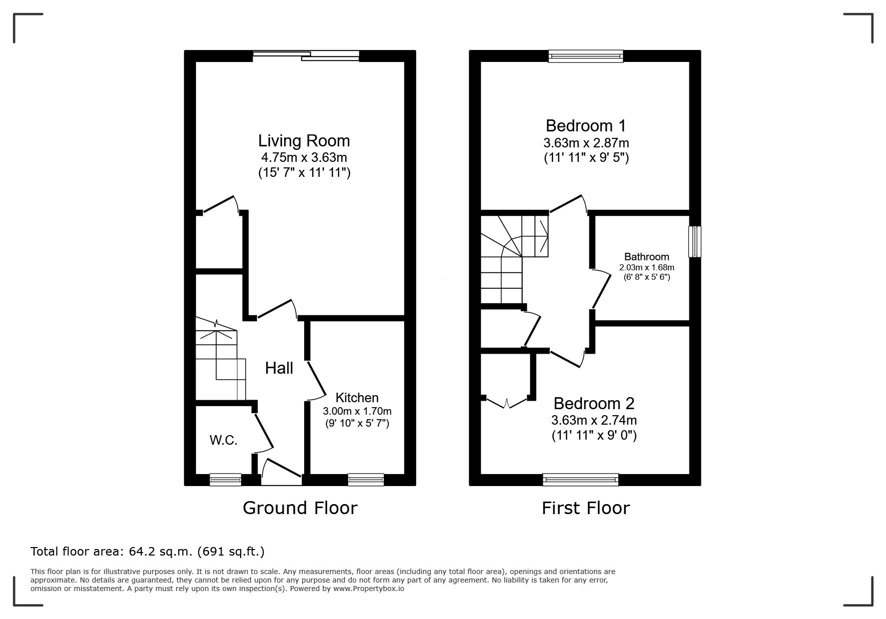 Floorplan of 2 bedroom End Terrace House for sale, Watson Acre, Andover, Hampshire, SP10