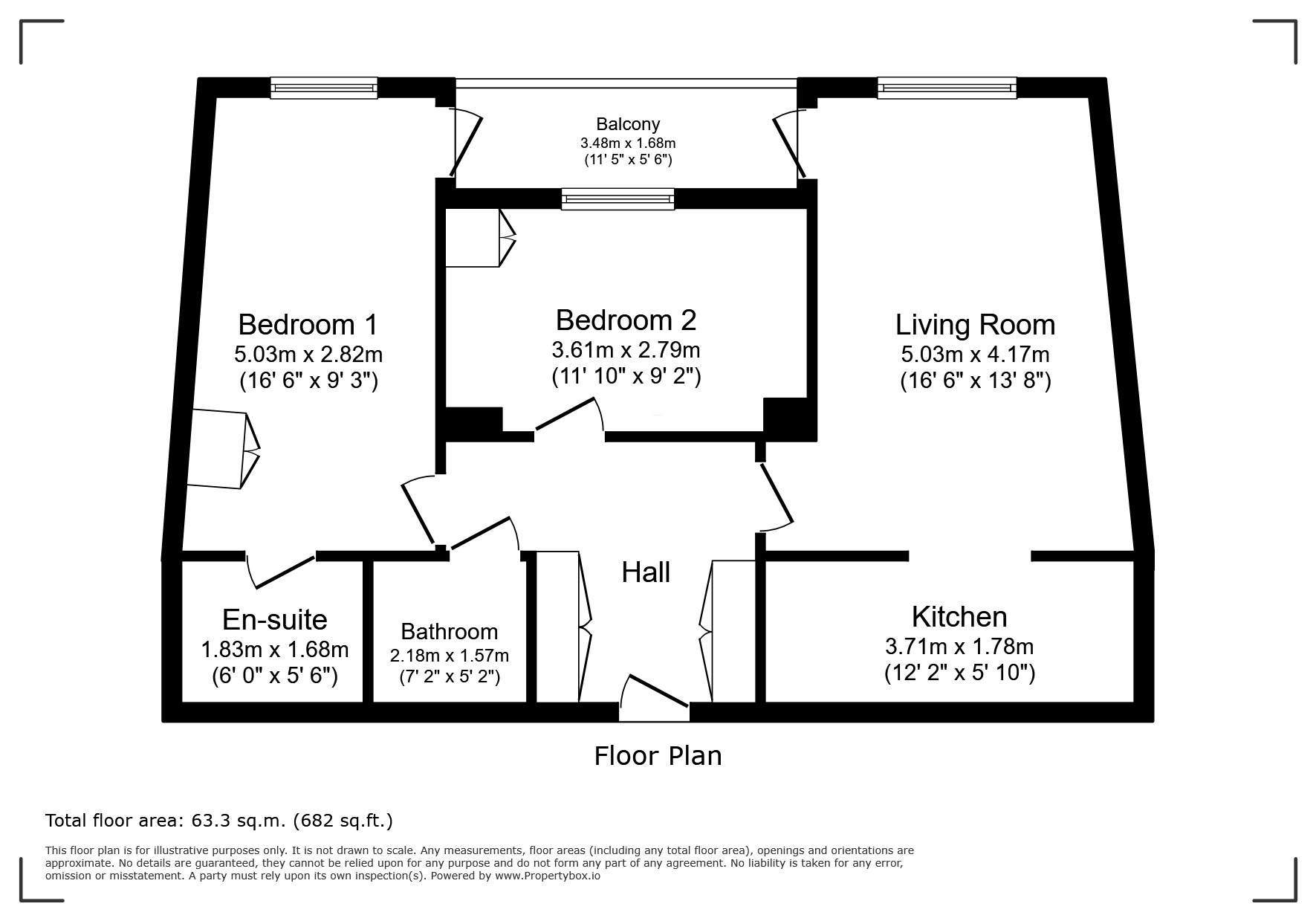 Floorplan of 2 bedroom Flat to rent, Alencon Link, Basingstoke, Hampshire, RG21
