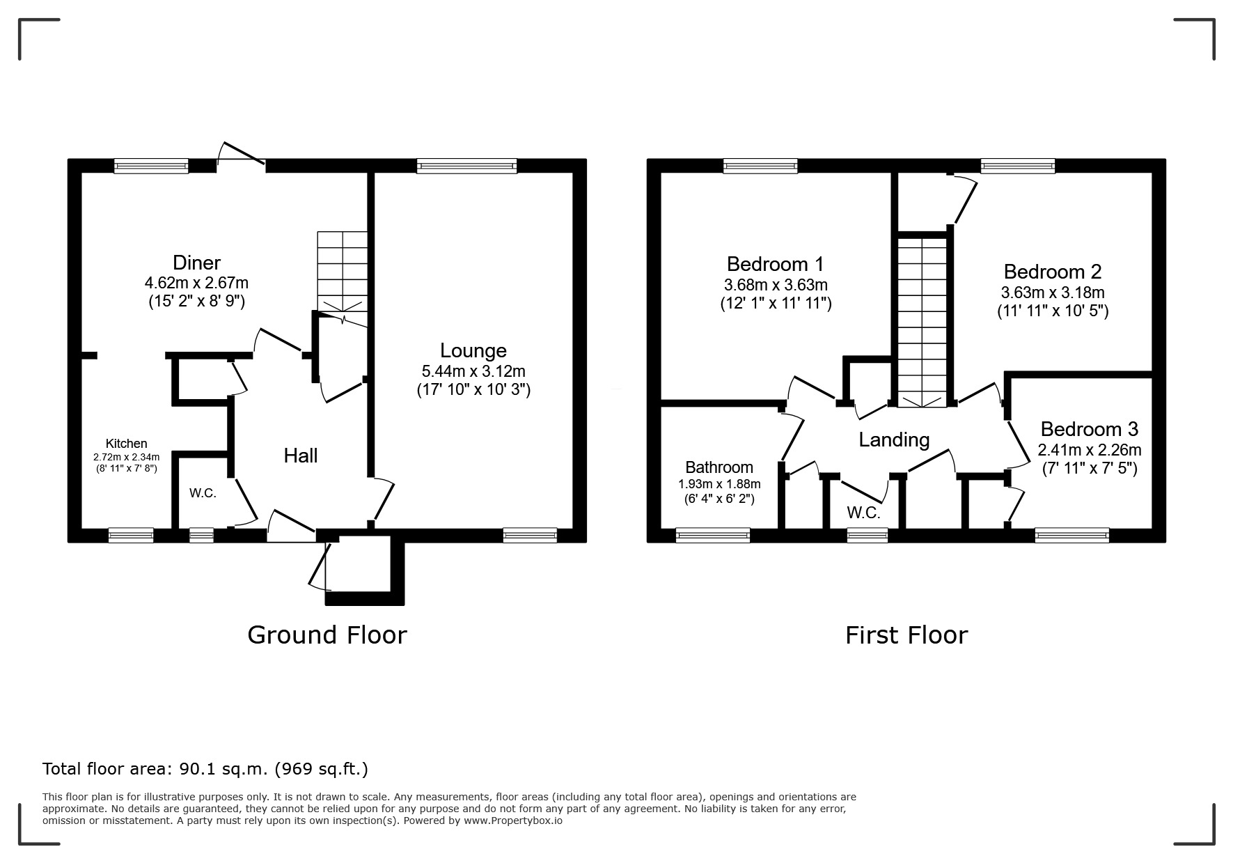 Floorplan of 3 bedroom End Terrace House for sale, Pilgrims Way, Andover, Hampshire, SP10
