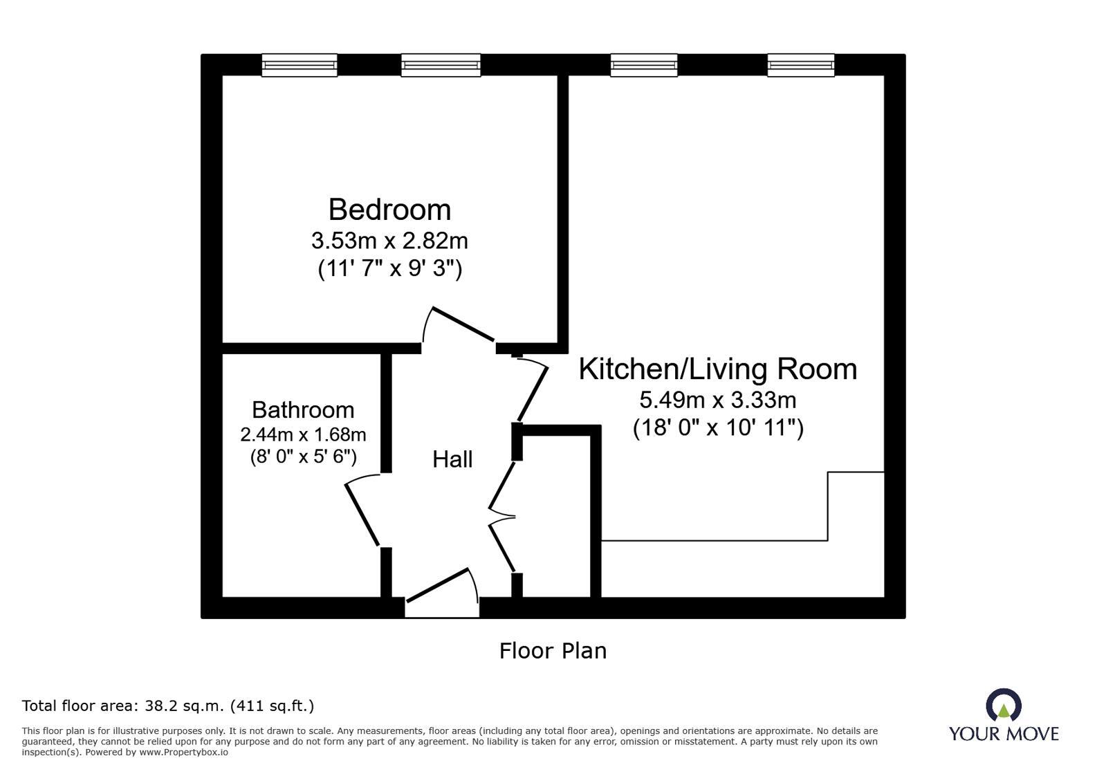 Floorplan of 1 bedroom Flat to rent, London Street, The Crown, SP102PE