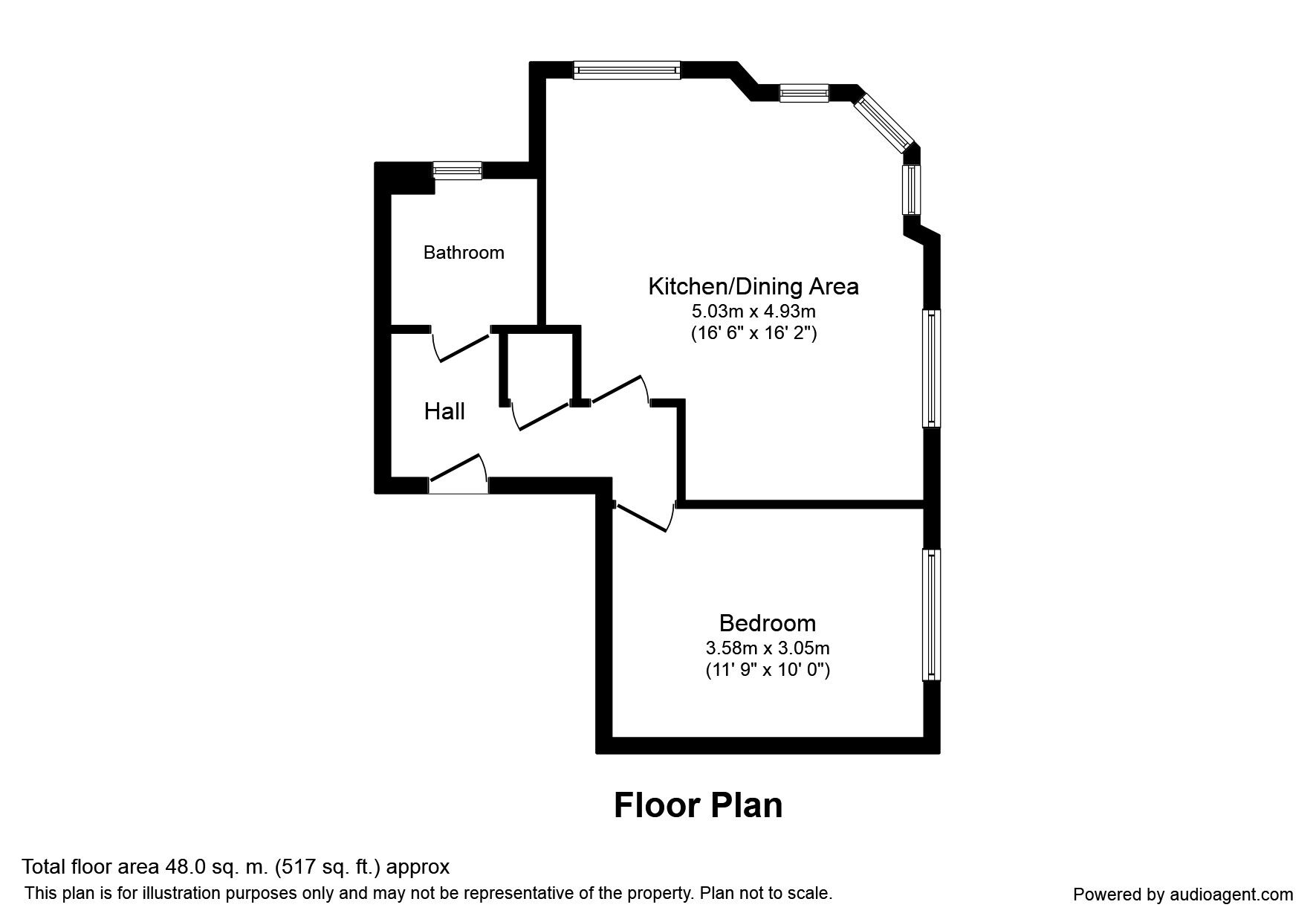 Floorplan of 1 bedroom Flat to rent, Barley Mow View, Ashford, Kent, TN23