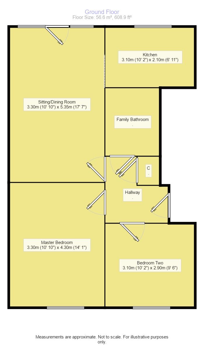 Floorplan of 2 bedroom Flat to rent, Richmond Meech Drive, Kennington, Kent, TN24