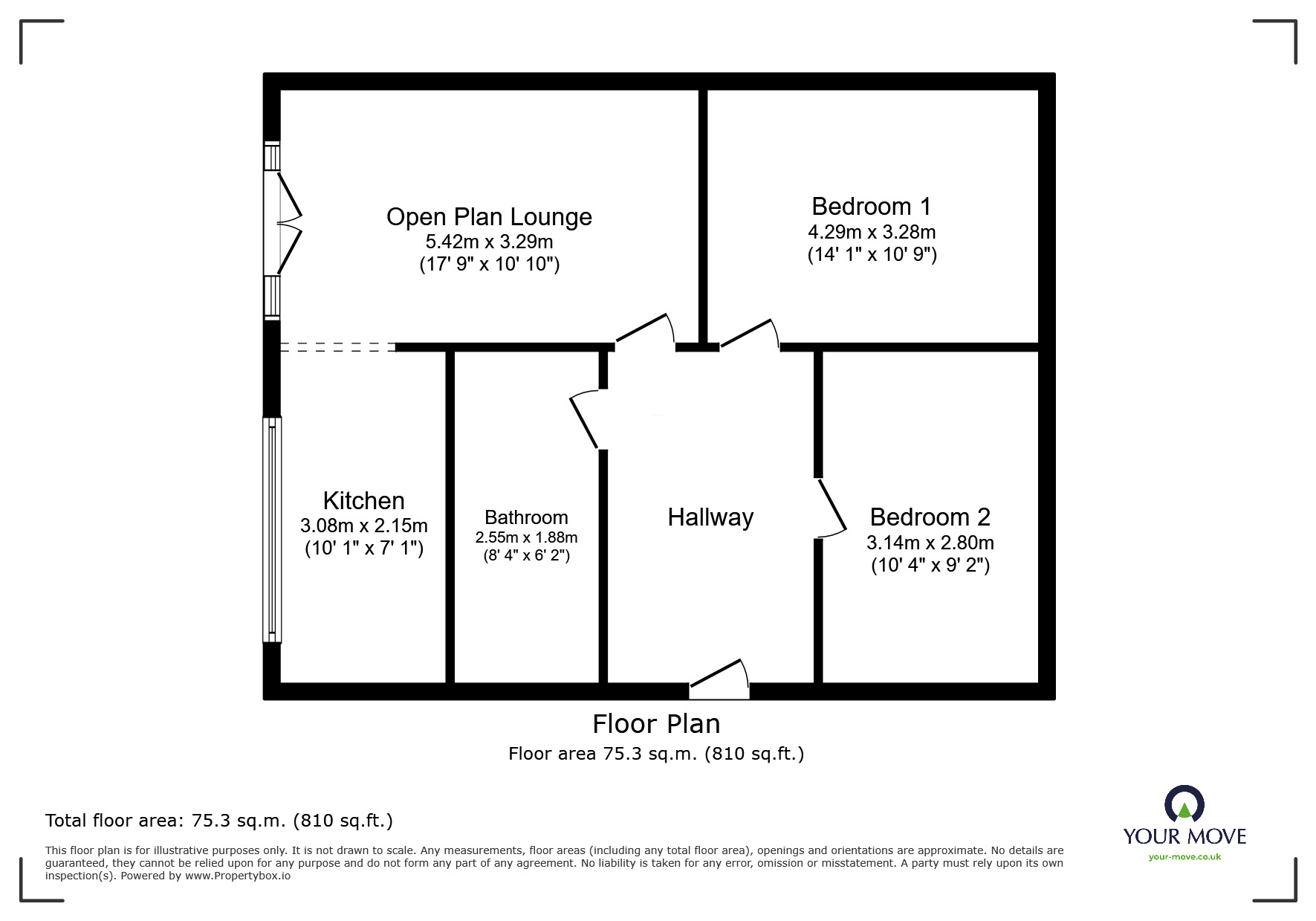 Floorplan of 2 bedroom  Flat to rent, Richmond Meech Drive, Kennington, Kent, TN24