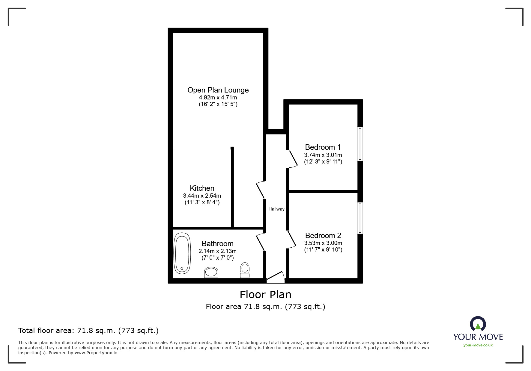 Floorplan of 2 bedroom  Flat to rent, Park Street, Ashford, Kent, TN24