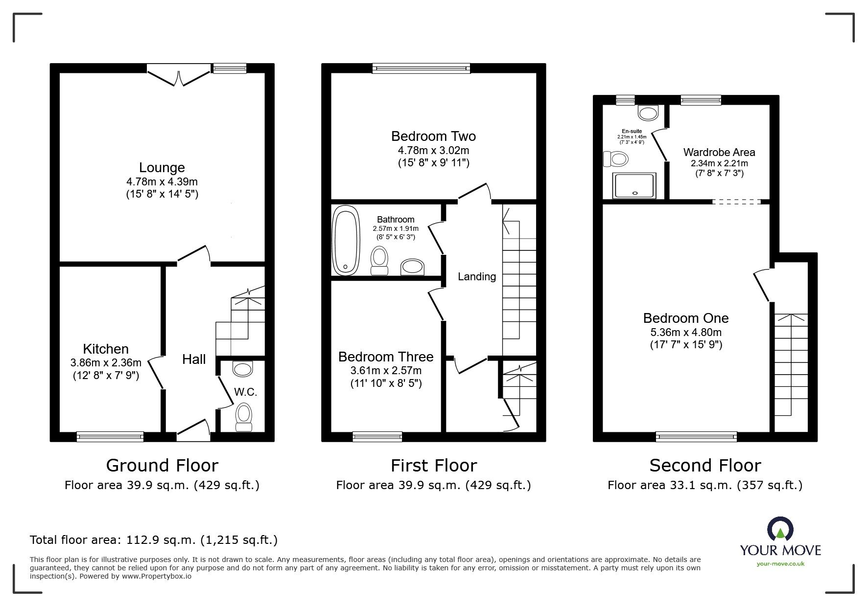 Floorplan of 3 bedroom Mid Terrace House to rent, Sir Bernard Paget Avenue, Ashford, Kent, TN23