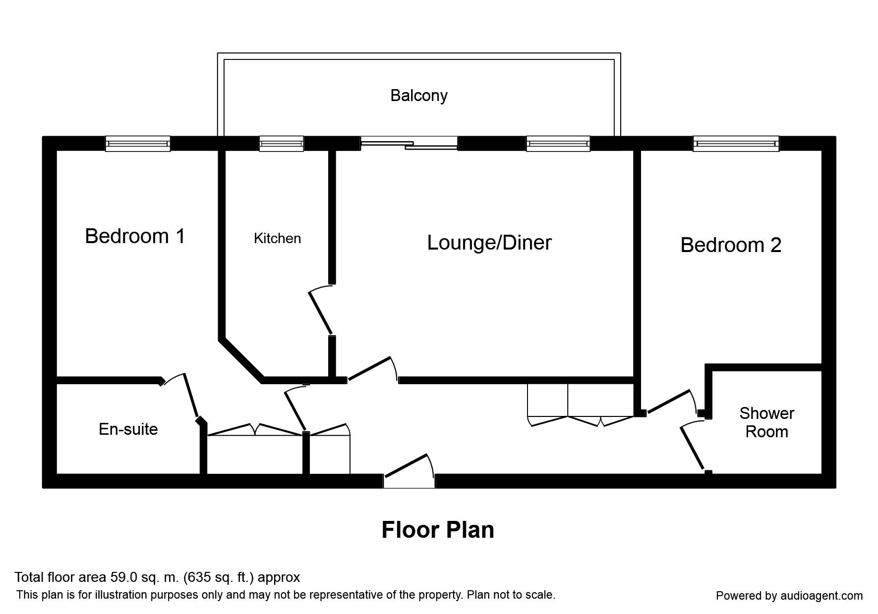 Floorplan of 2 bedroom  Flat for sale, Lower Corniche, Hythe, Kent, CT21