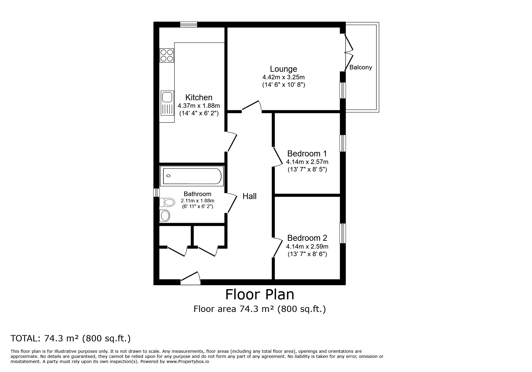 Floorplan of 2 bedroom  Flat for sale, Rye House , Speldhurst Close, Ashford, Kent, TN23
